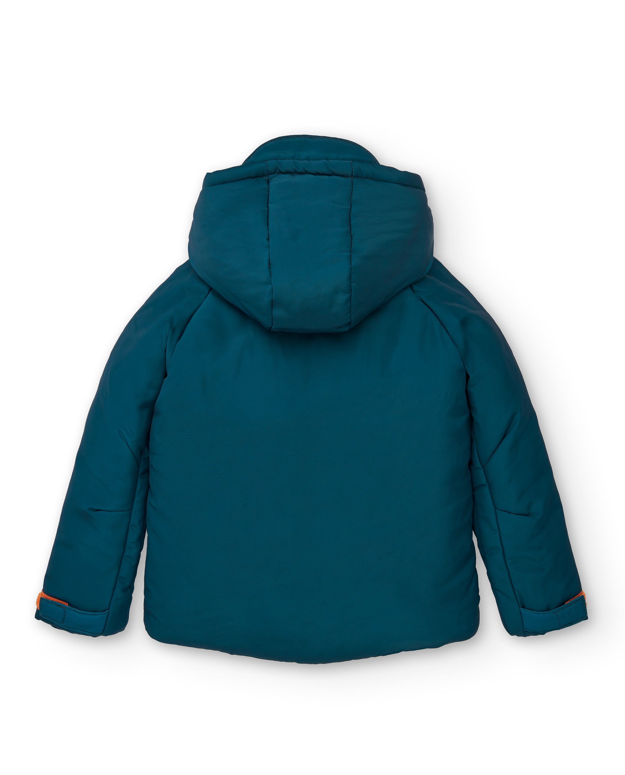 Chaqueta acolchada niño en azul marino con detalles naranjas