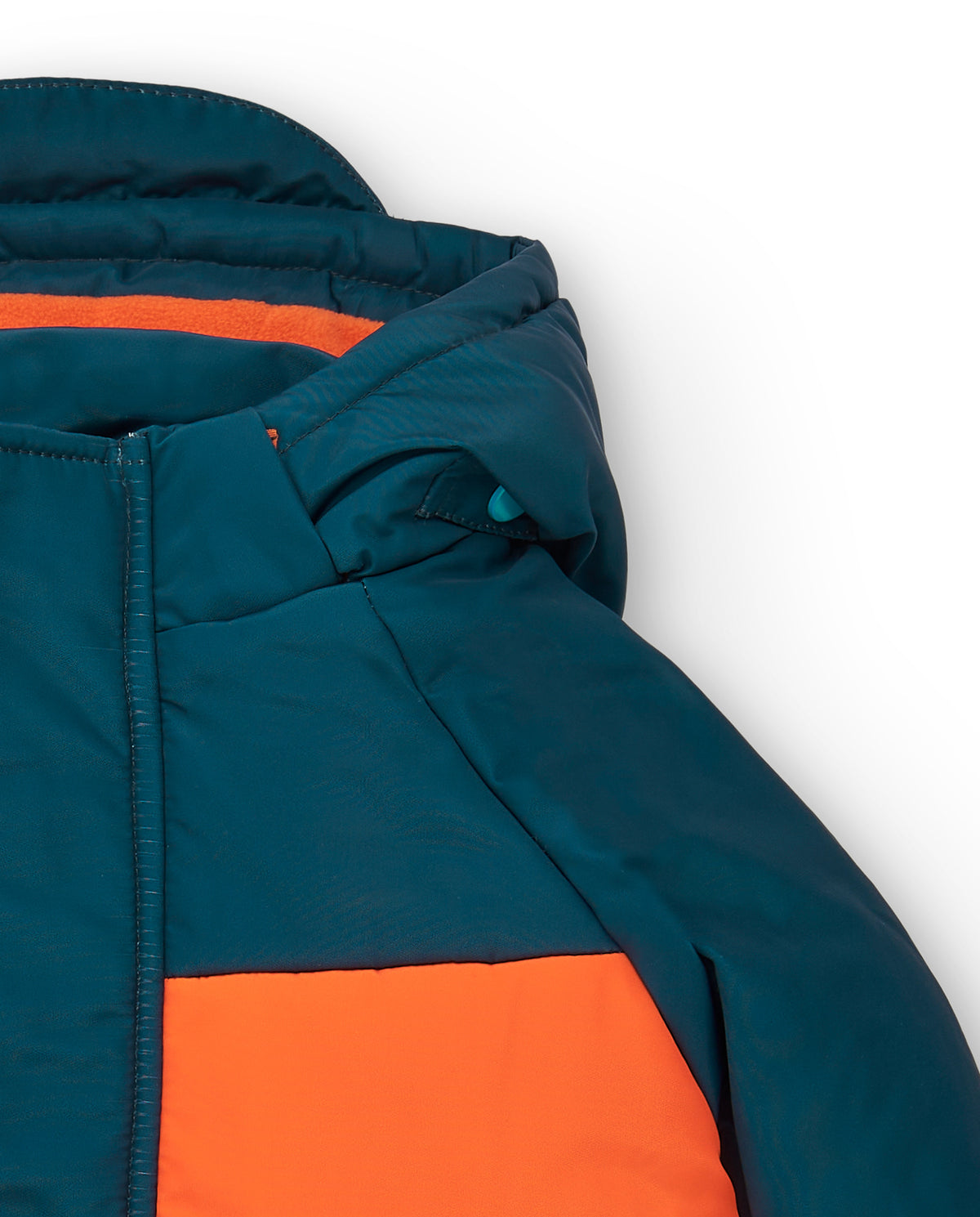 Chaqueta acolchada niño en azul marino con detalles naranjas