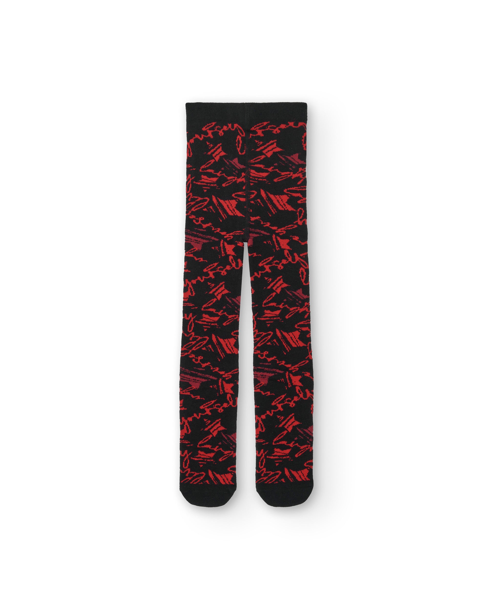 Leotardos negros con diseño rojo para niña colección Cyber Dino