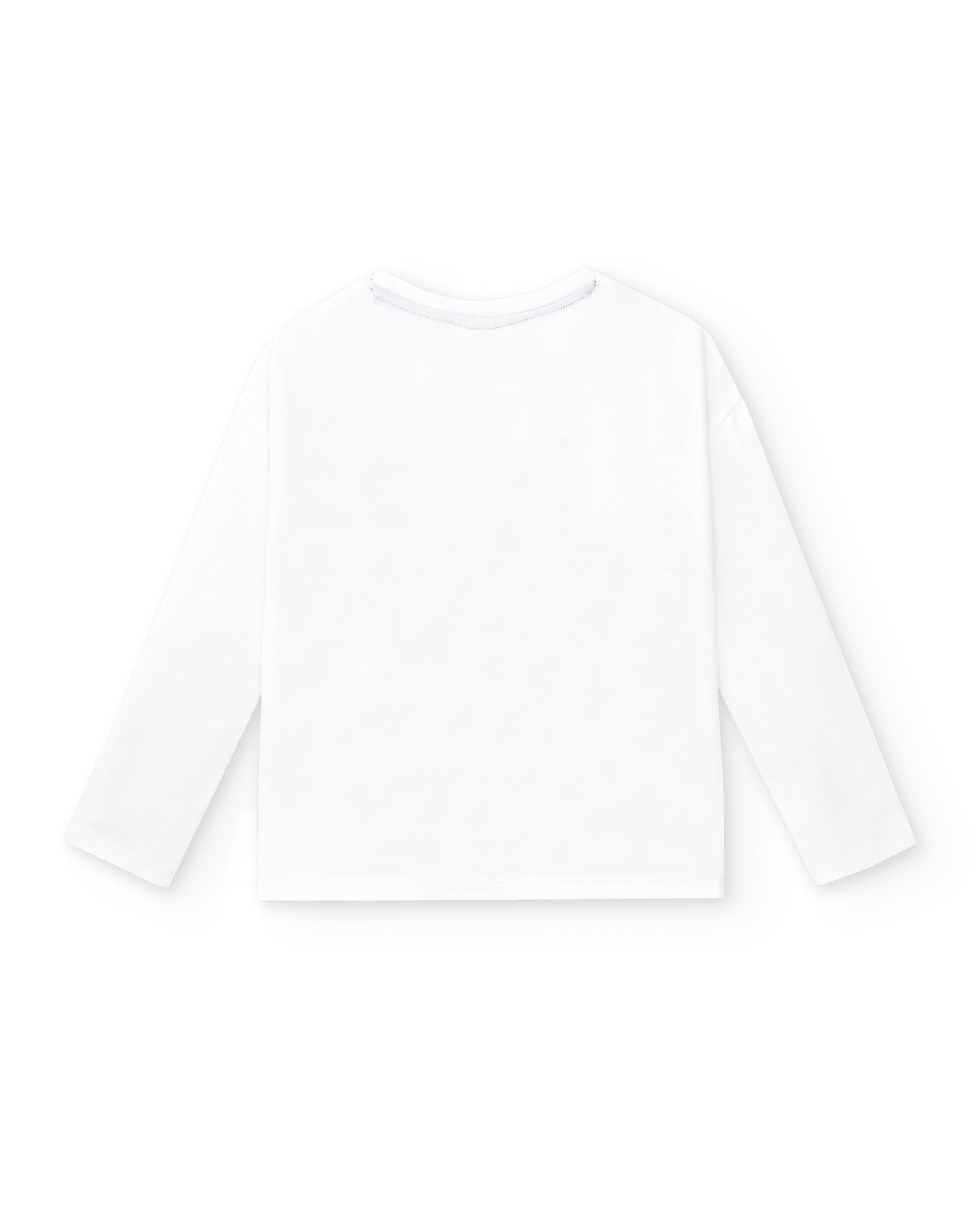 Camiseta manga larga blanca con estampado "Wild Darkness" para