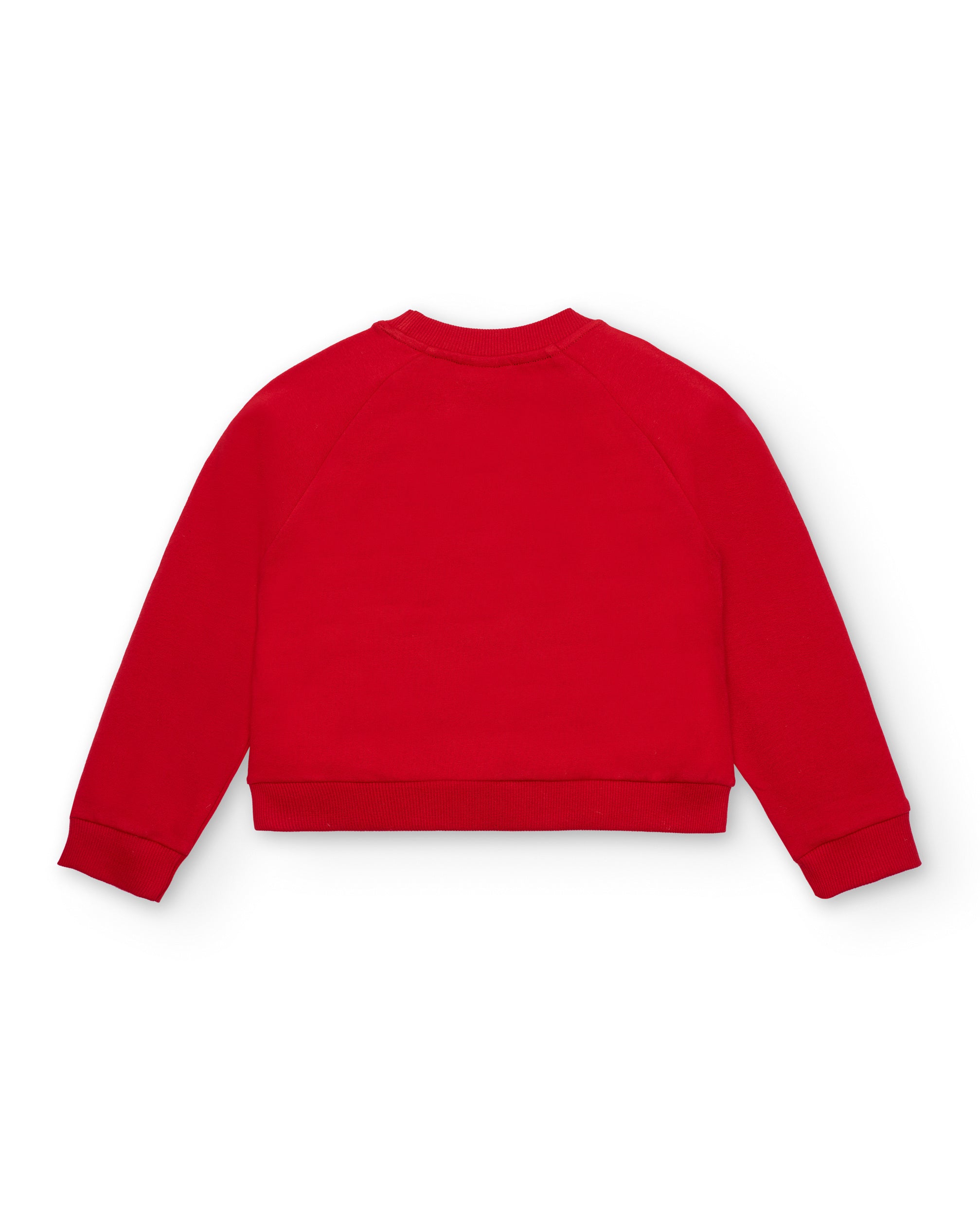 Sudadera roja con estampado de letras y estrellas para niña