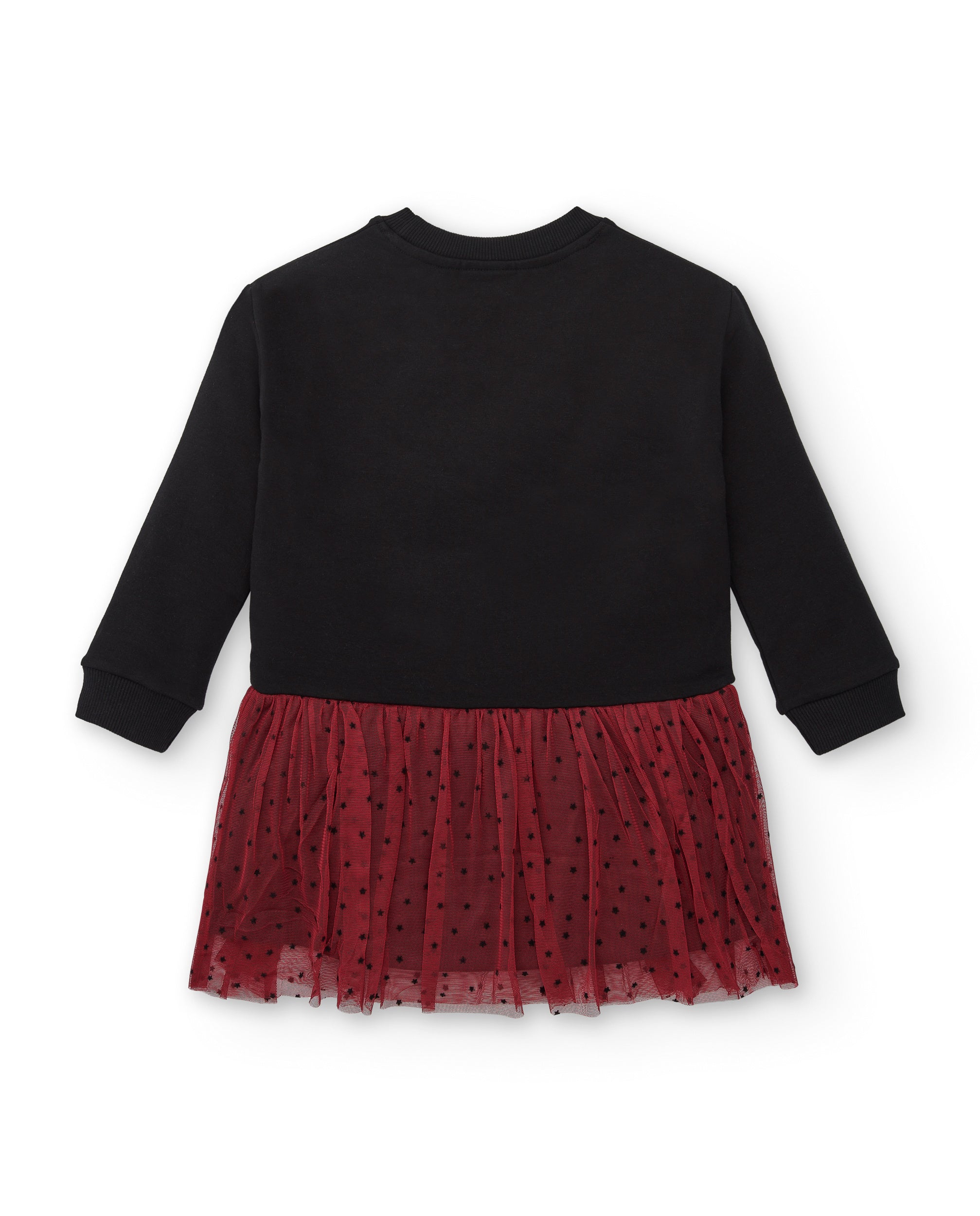 Vestido sudadera negro con tul rojo para niña colección Dark