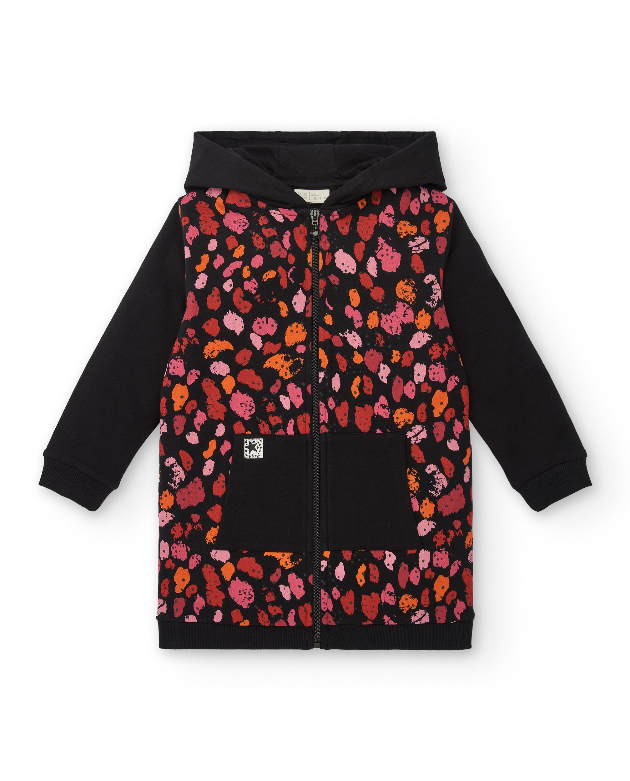Chaqueta negra con estampado animal print para niña colección