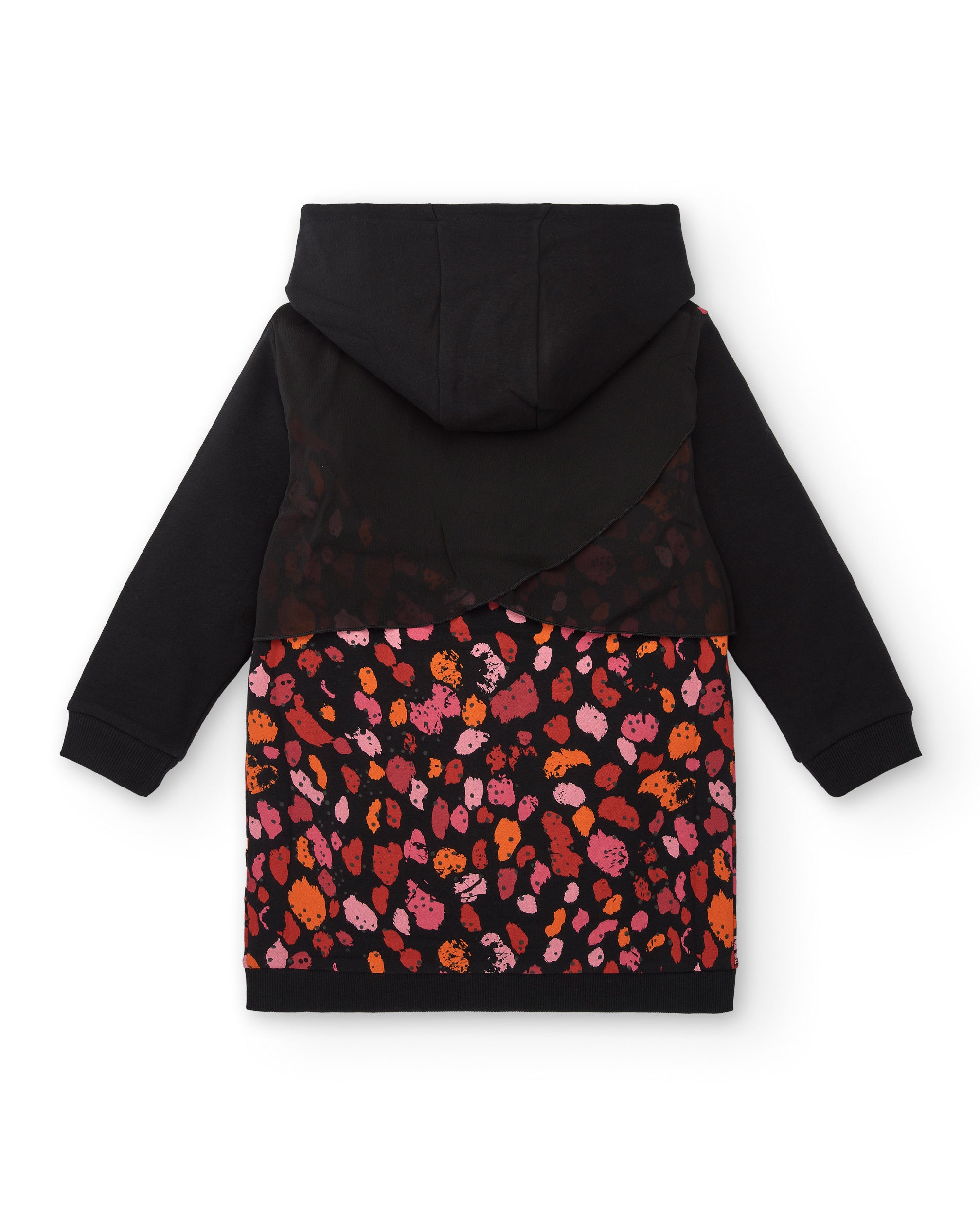 Chaqueta negra con estampado animal print para niña colección