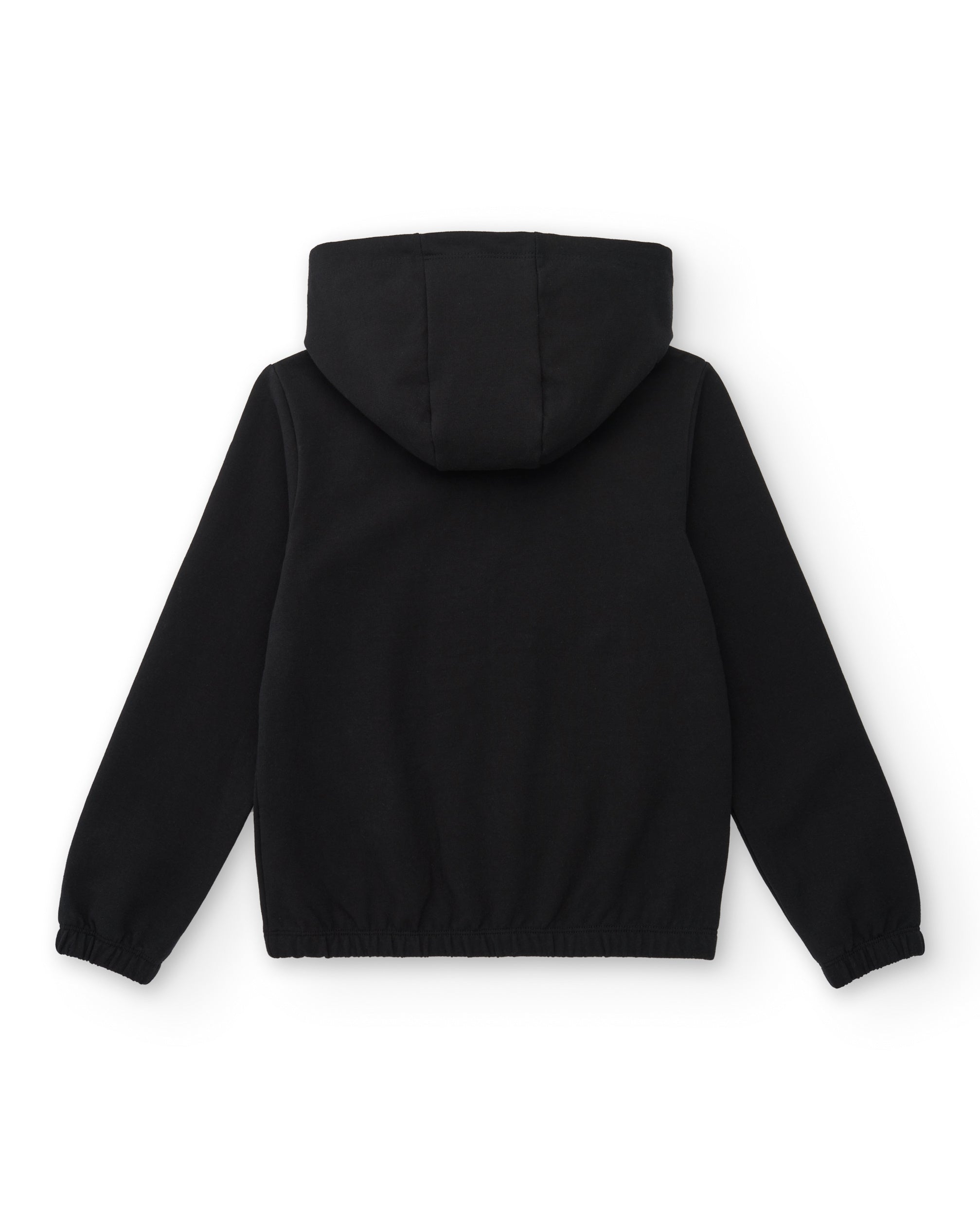 Sudadera negra con capucha y estampado para niña colección