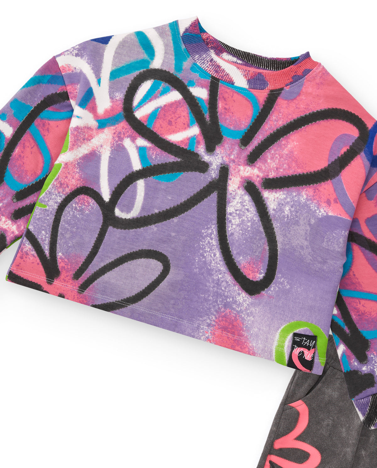 Conjunto de sudadera y pantalones jogger con estampado floral