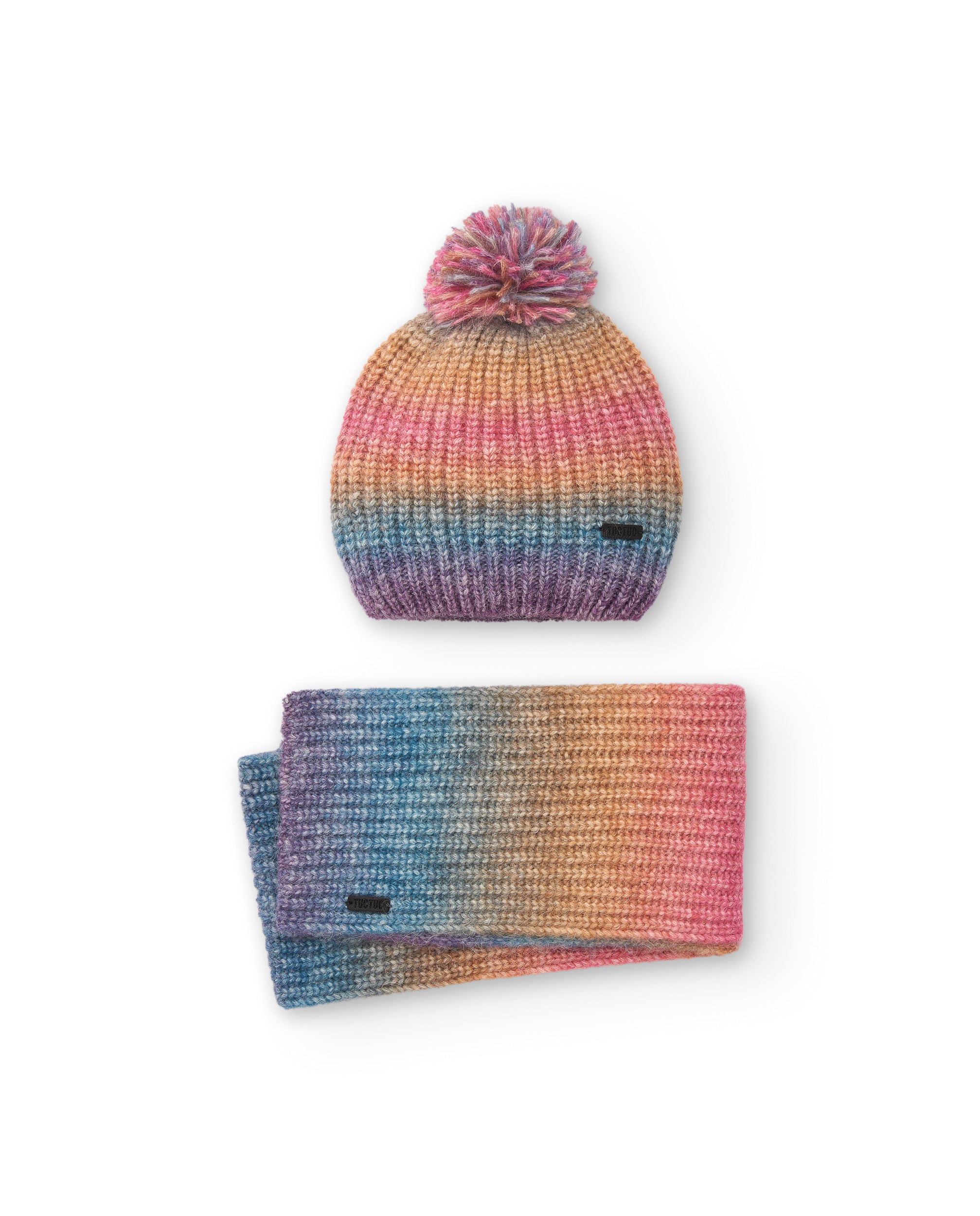 Set de gorro y bufanda degradados para niña colección Colorfield