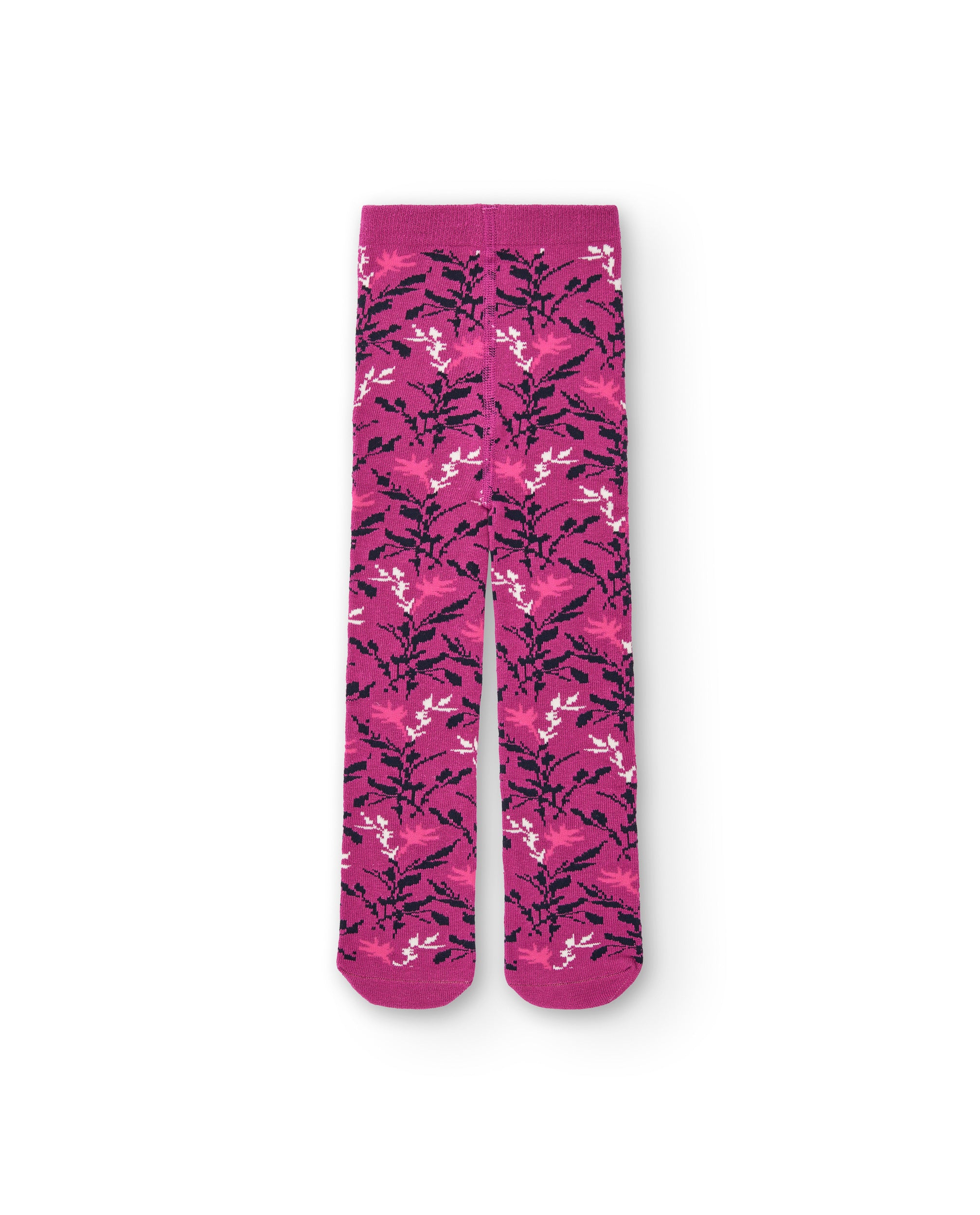Leotardos fucsia con estampado floral para niña colección
