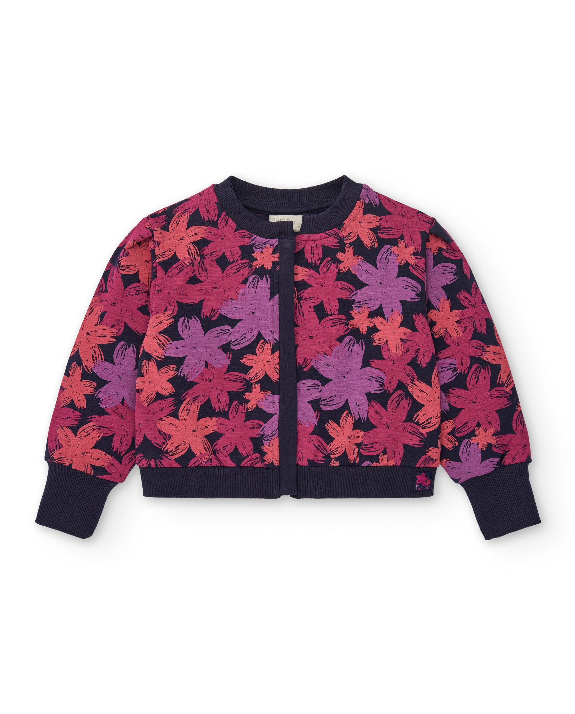 Chaqueta bomber con estampado floral para niña colección