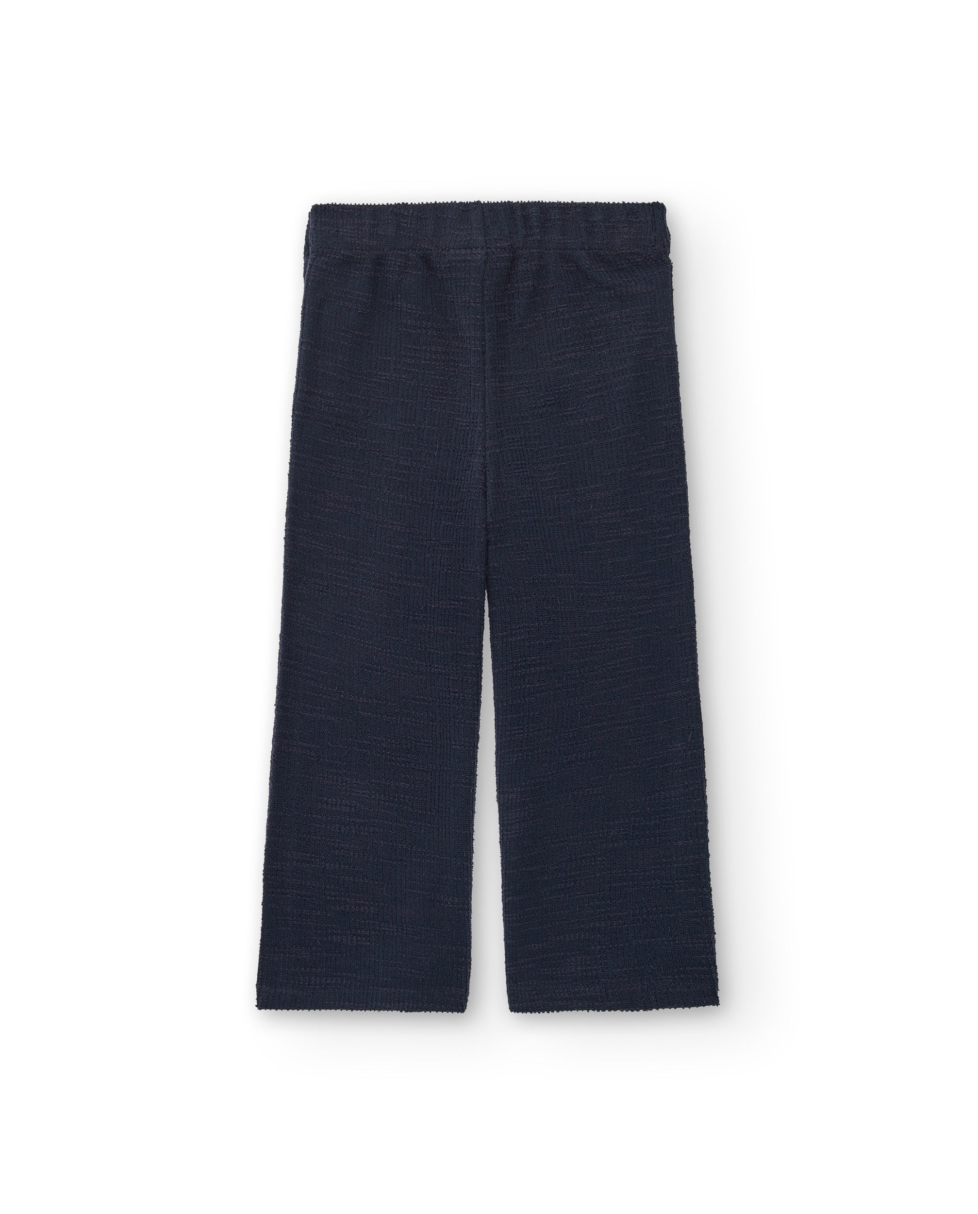 Pantalón plana azul marino con botones para niña colección