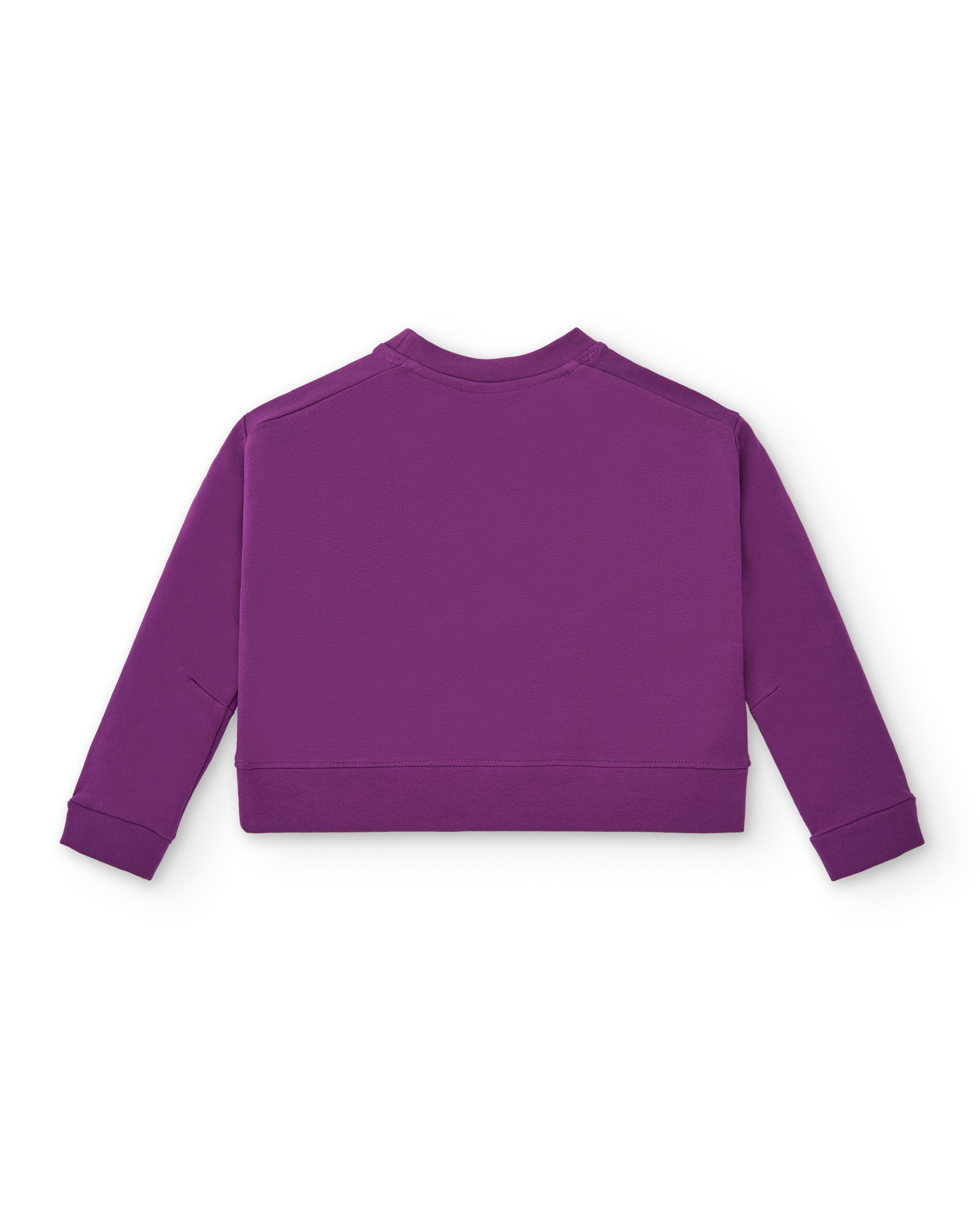 Sudadera morada con estampado de hojas para niña colección