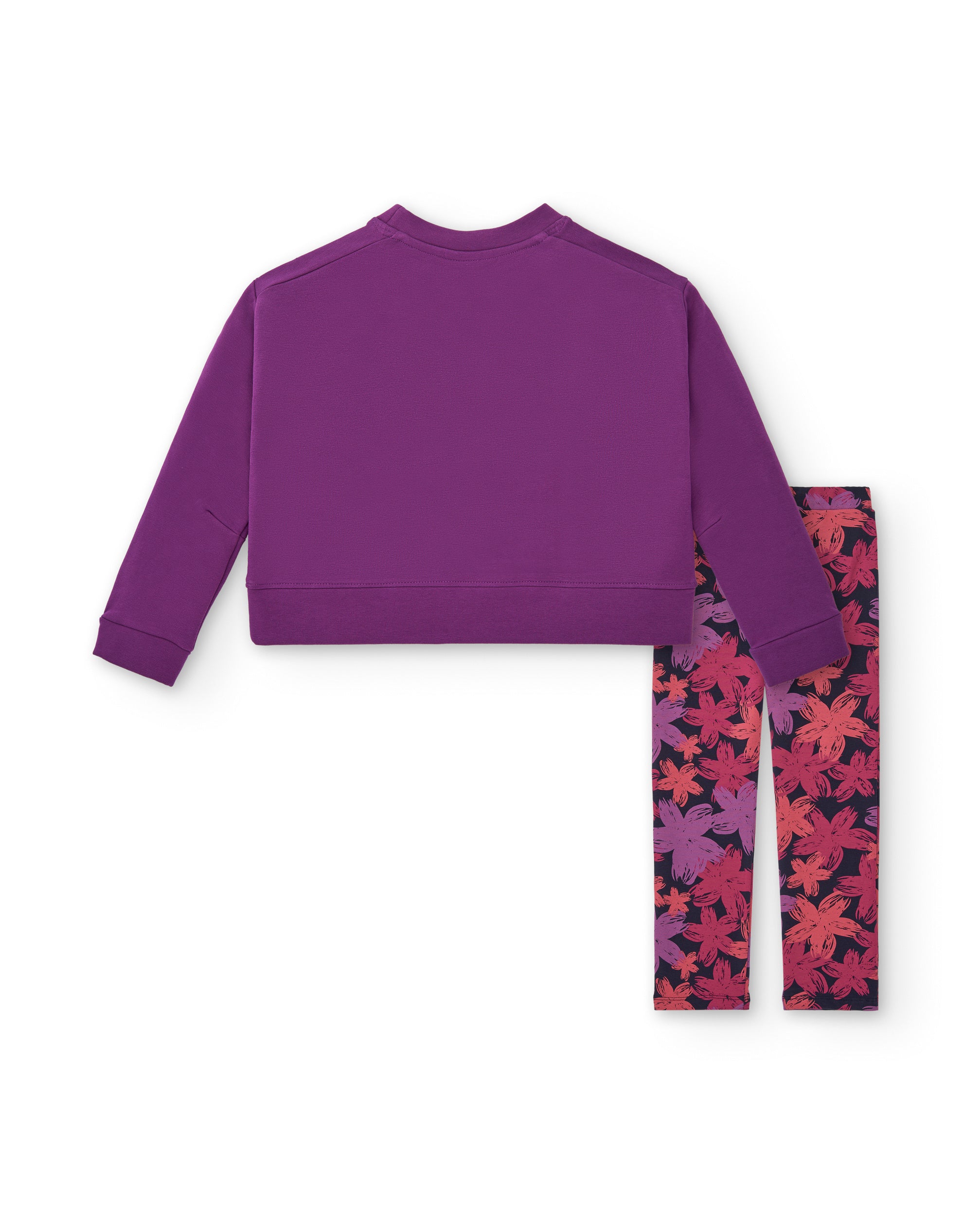Conjunto de sudadera y leggings con estampado floral para niña