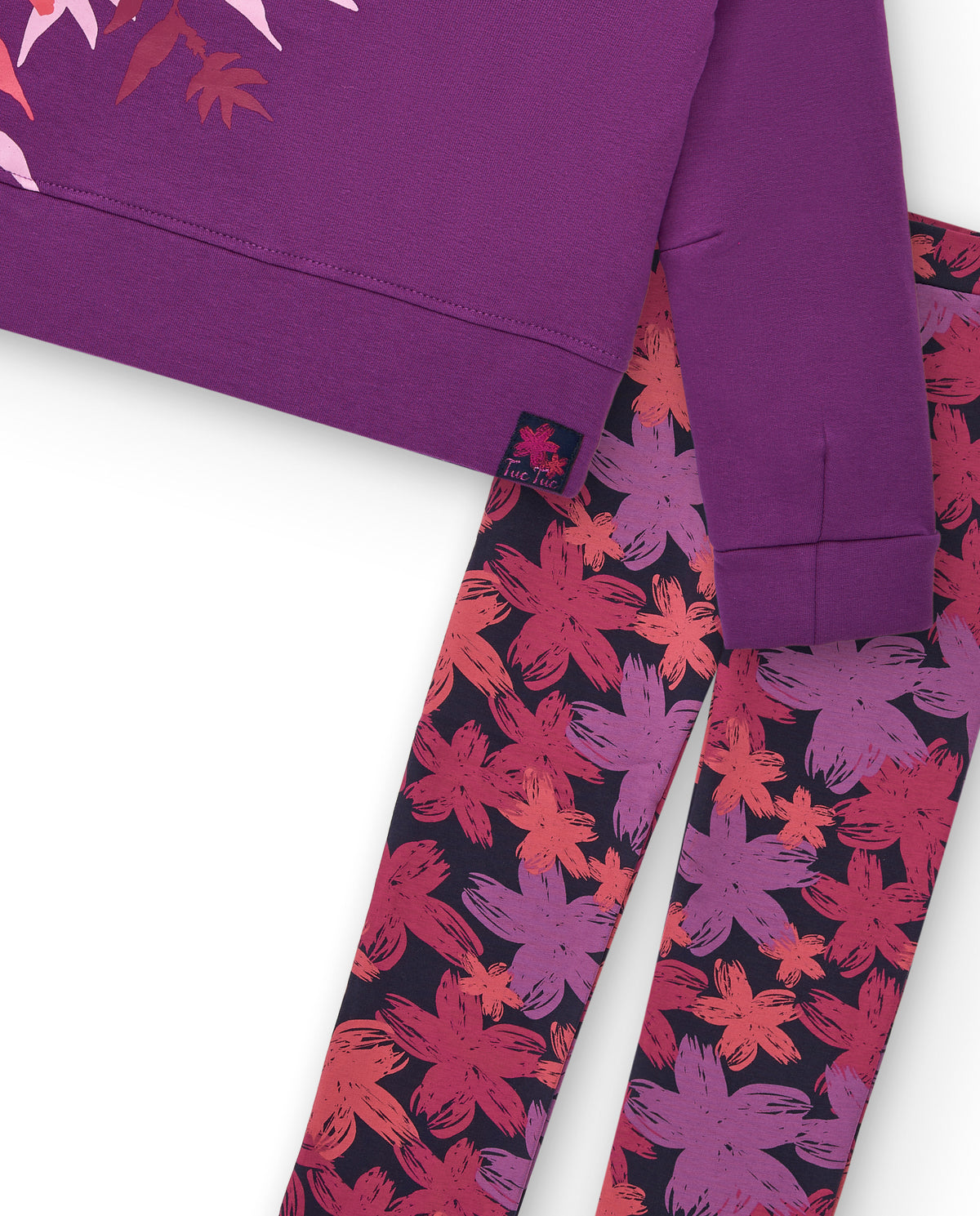 Conjunto de sudadera y leggings con estampado floral para niña