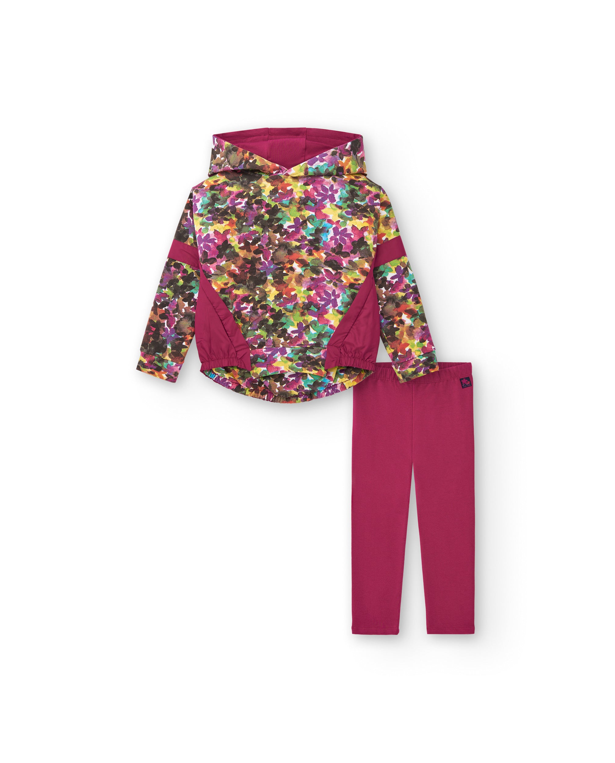 Conjunto deportivo de sudadera con capucha y leggings para niña