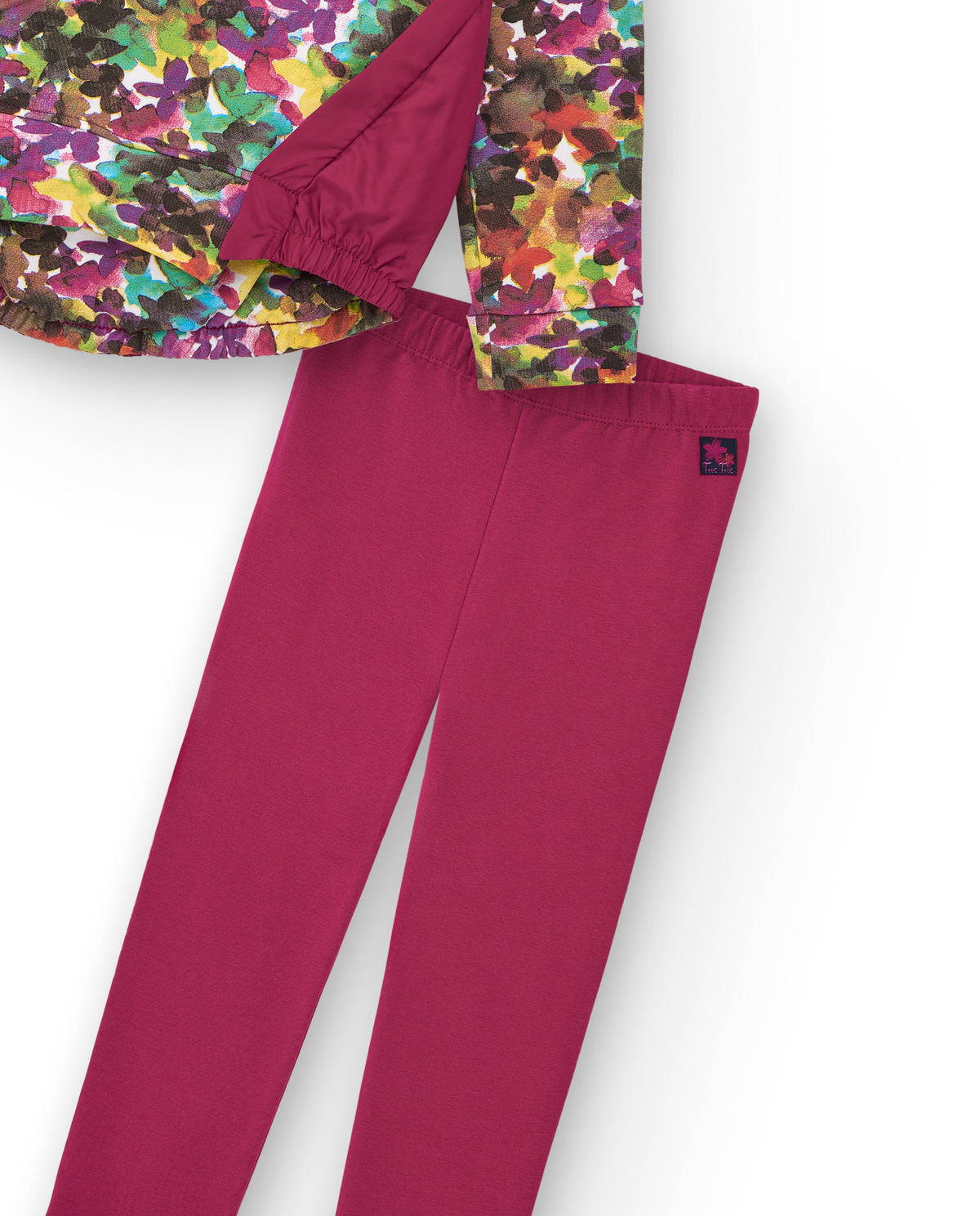 Conjunto deportivo de sudadera con capucha y leggings para niña