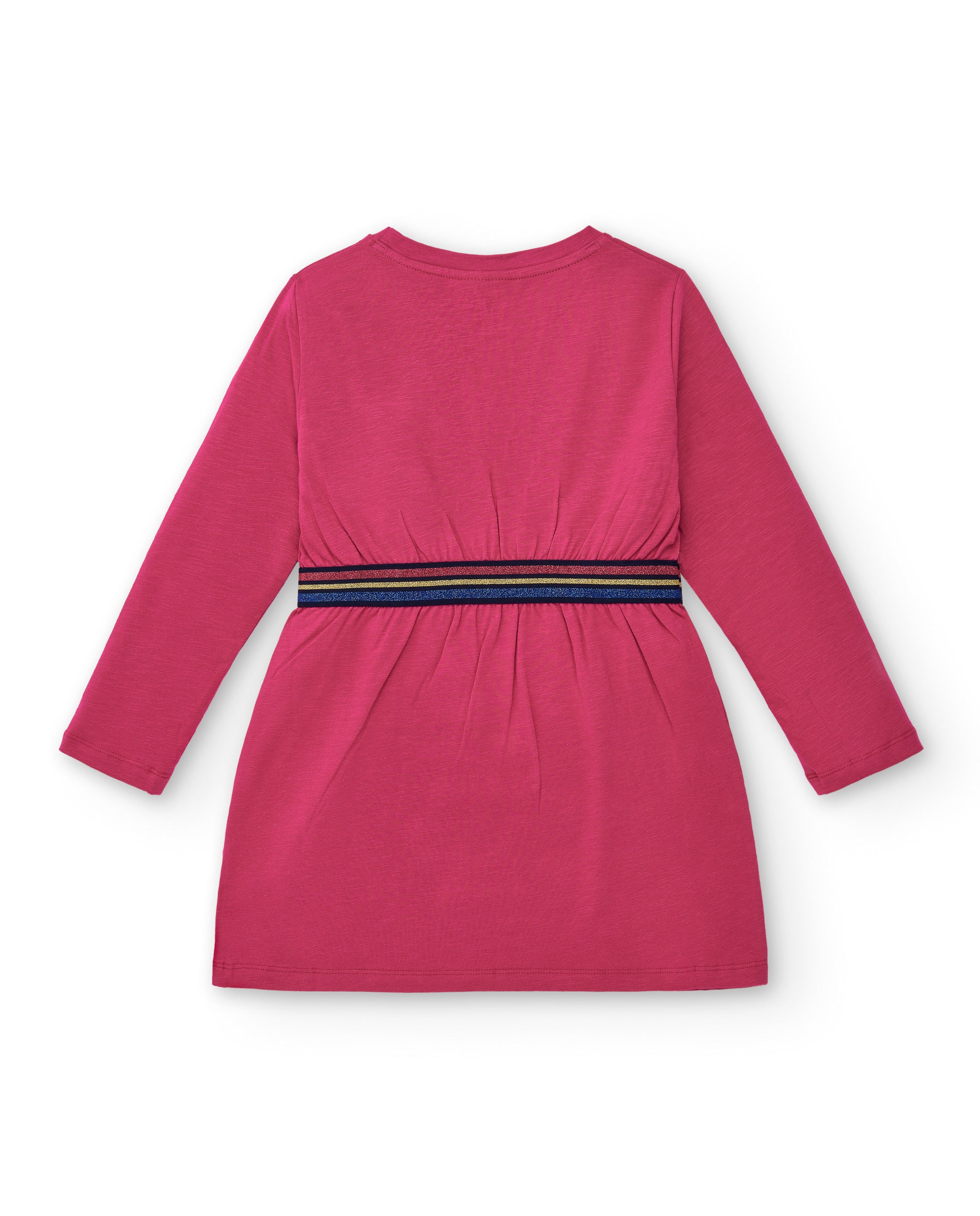 Vestido sudadera rosa con estampado de corazones para niña