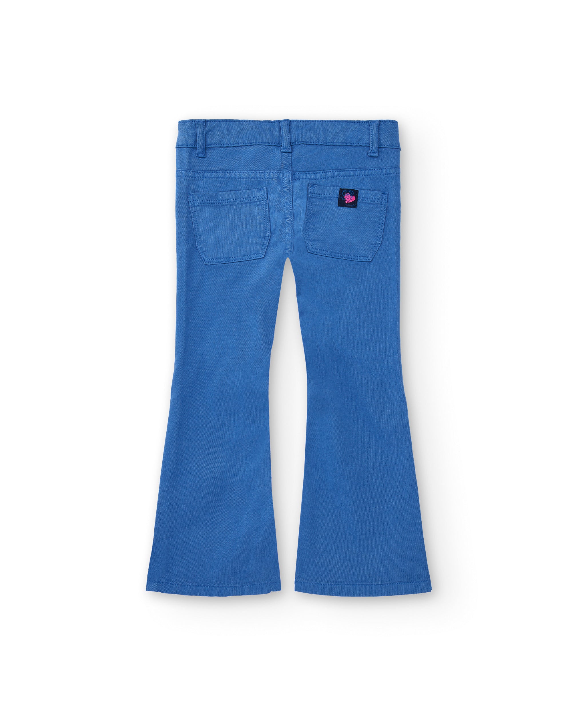 Pantalón azul con bordado floral para niña colección Cold Days