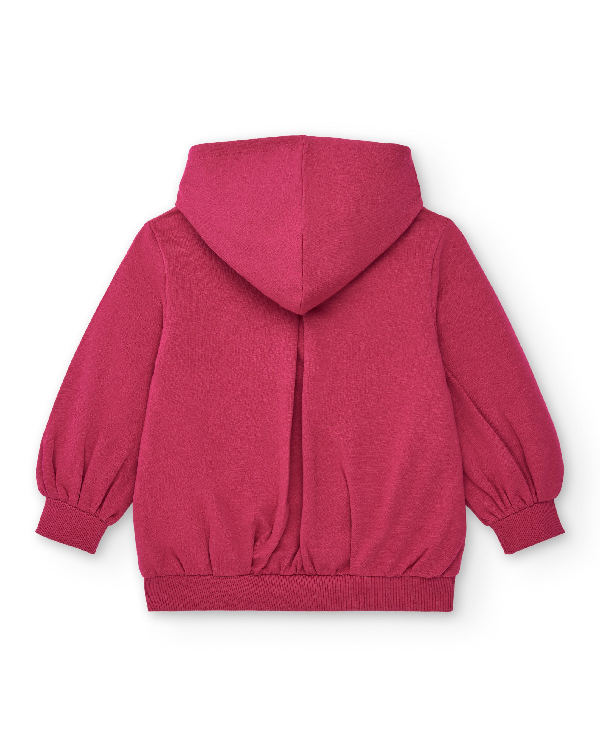 Sudadera con capucha fucsia con estampado floral y texto "Cold