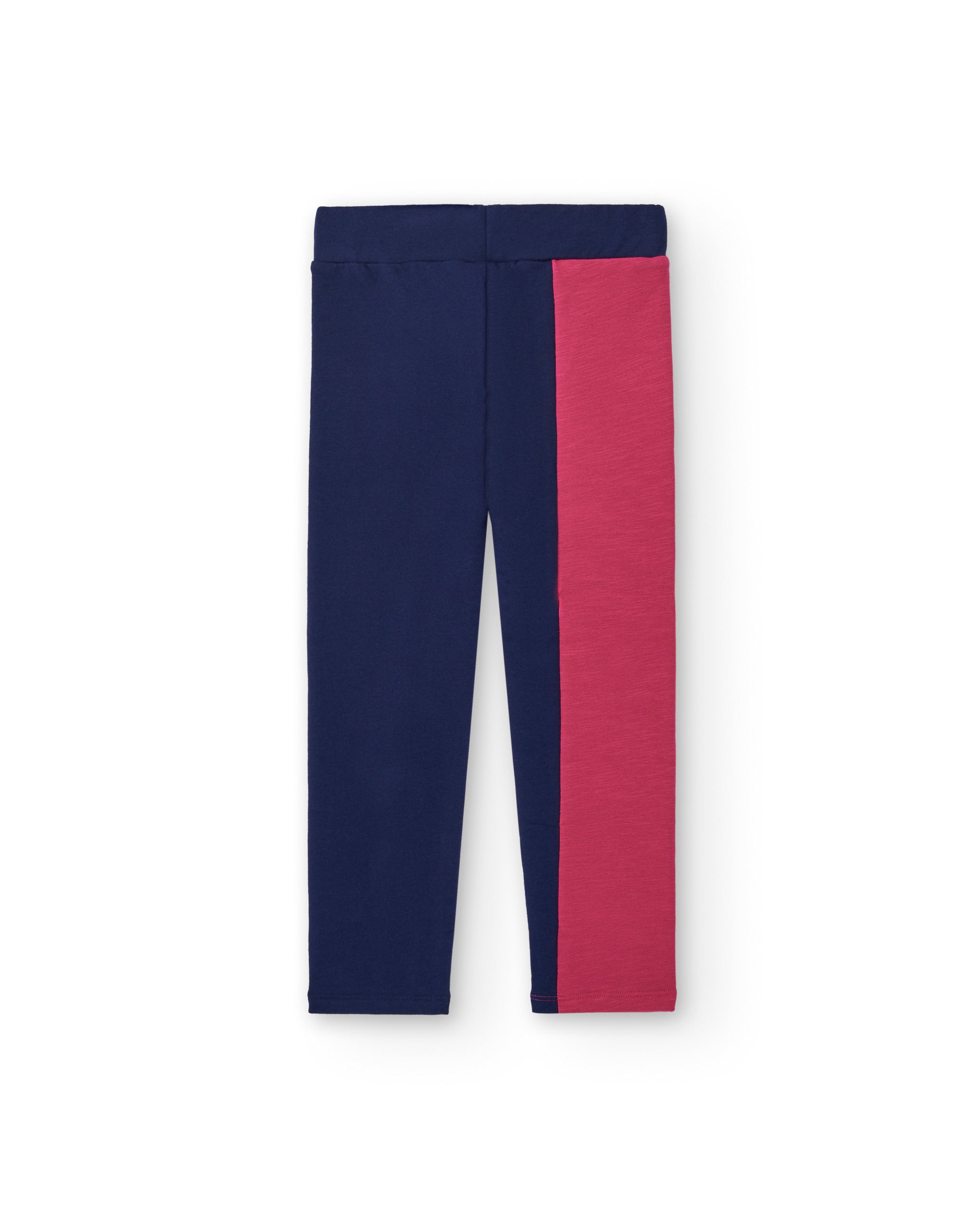 Leggings bicolor azul marino y fucsia para niña colección Cold