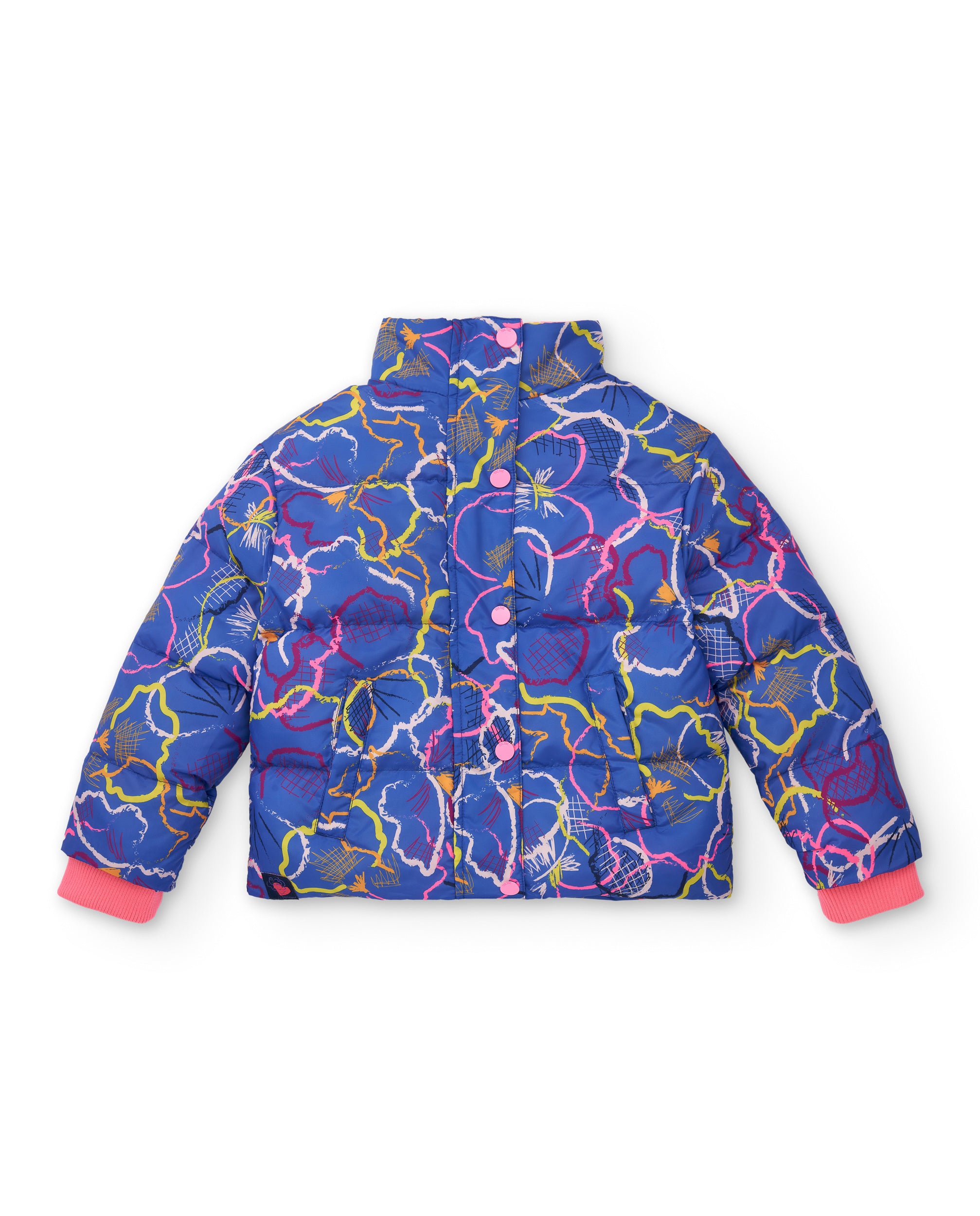 Chaqueta acolchada con estampado floral para niña colección