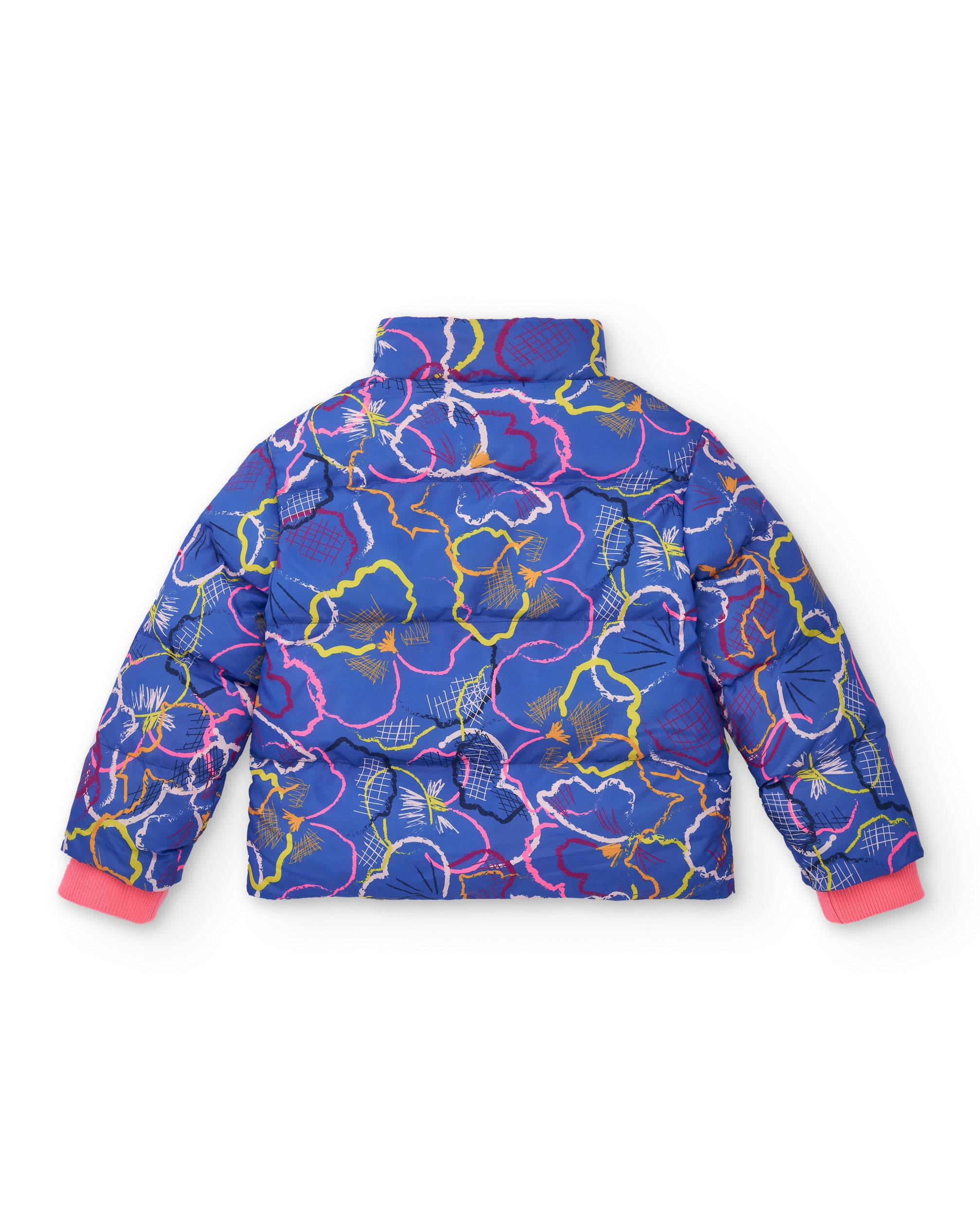 Chaqueta acolchada con estampado floral para niña colección