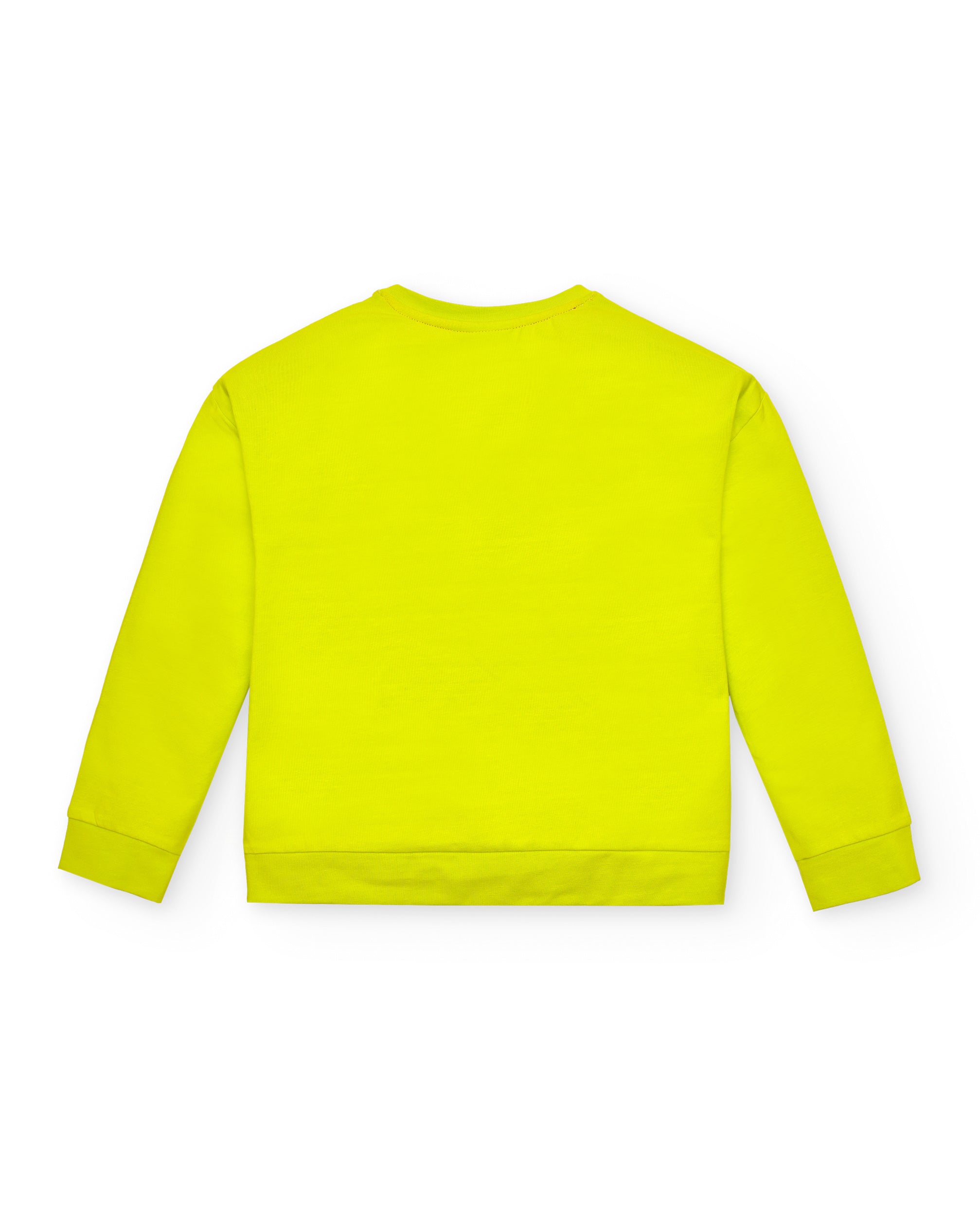 Jersey amarillo neón con estampado floral para niña de la