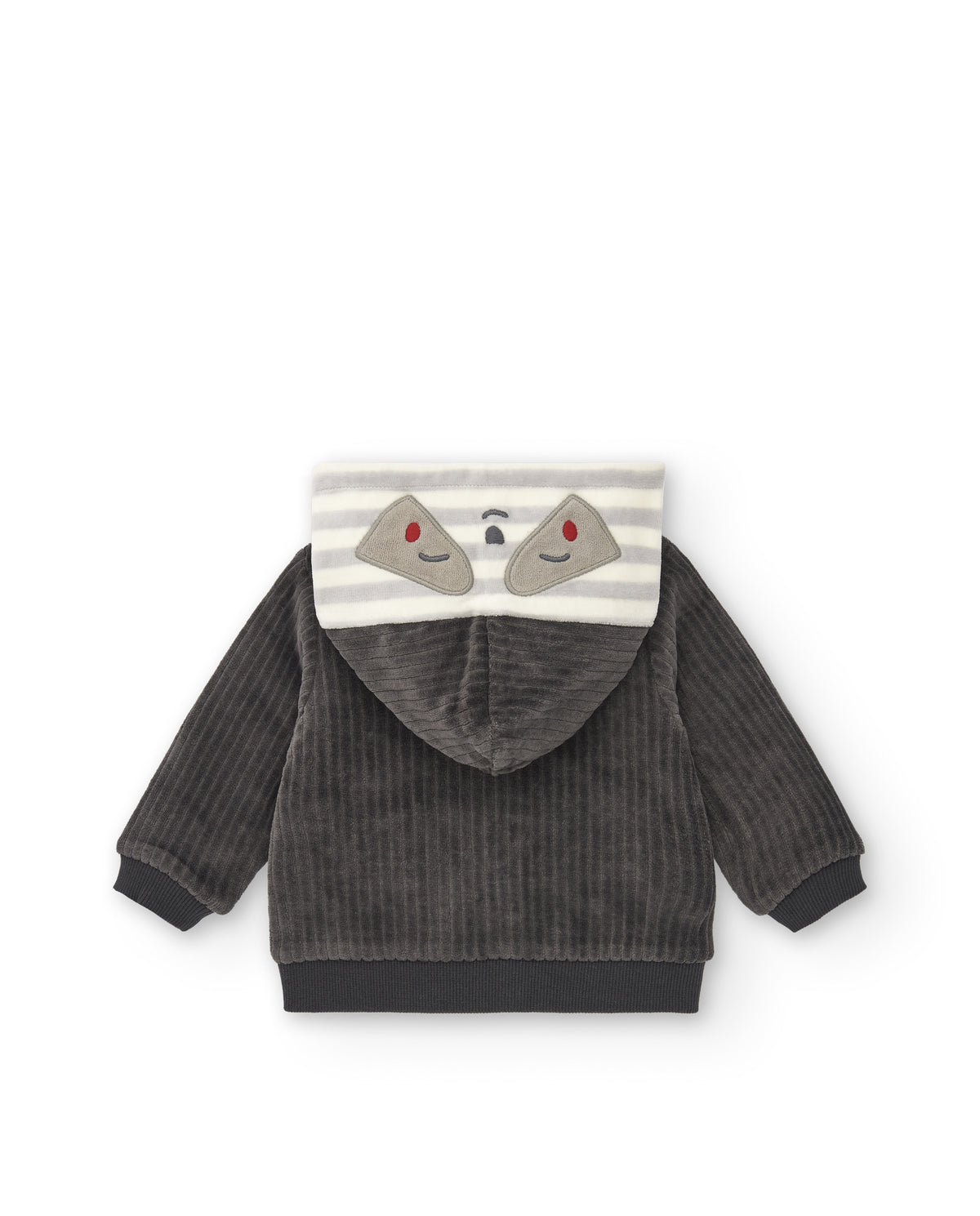 Conjunto de dos piezas niño en gris con diseño de mapache