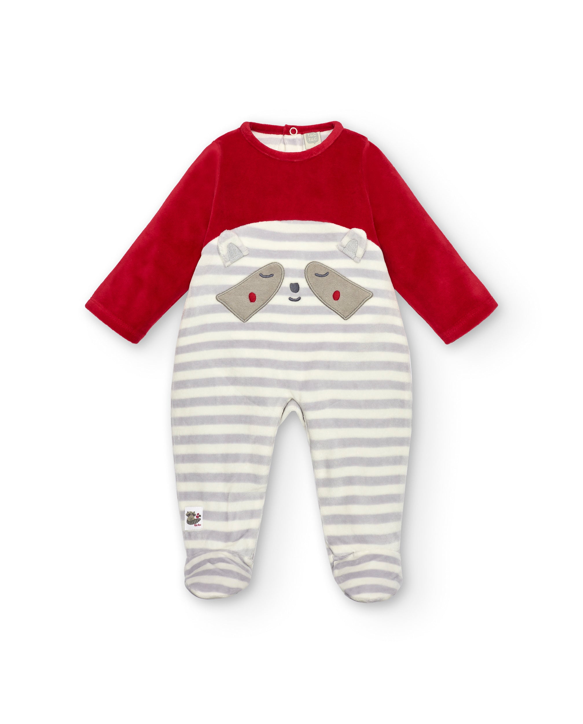 Pelele de una pieza para niño en rojo y gris colección Sweet
