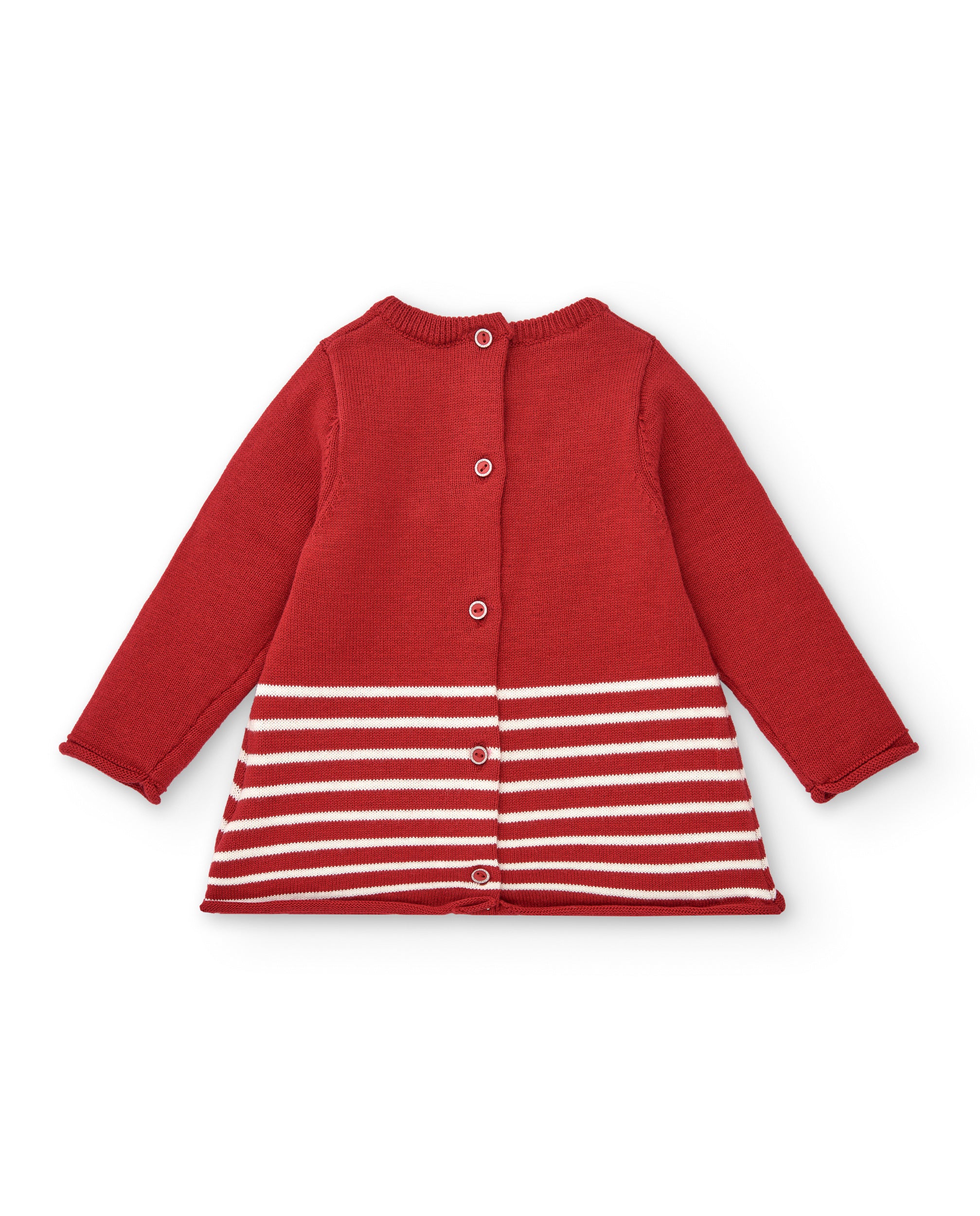Vestido para niña en rojo con aplique de mapache colección