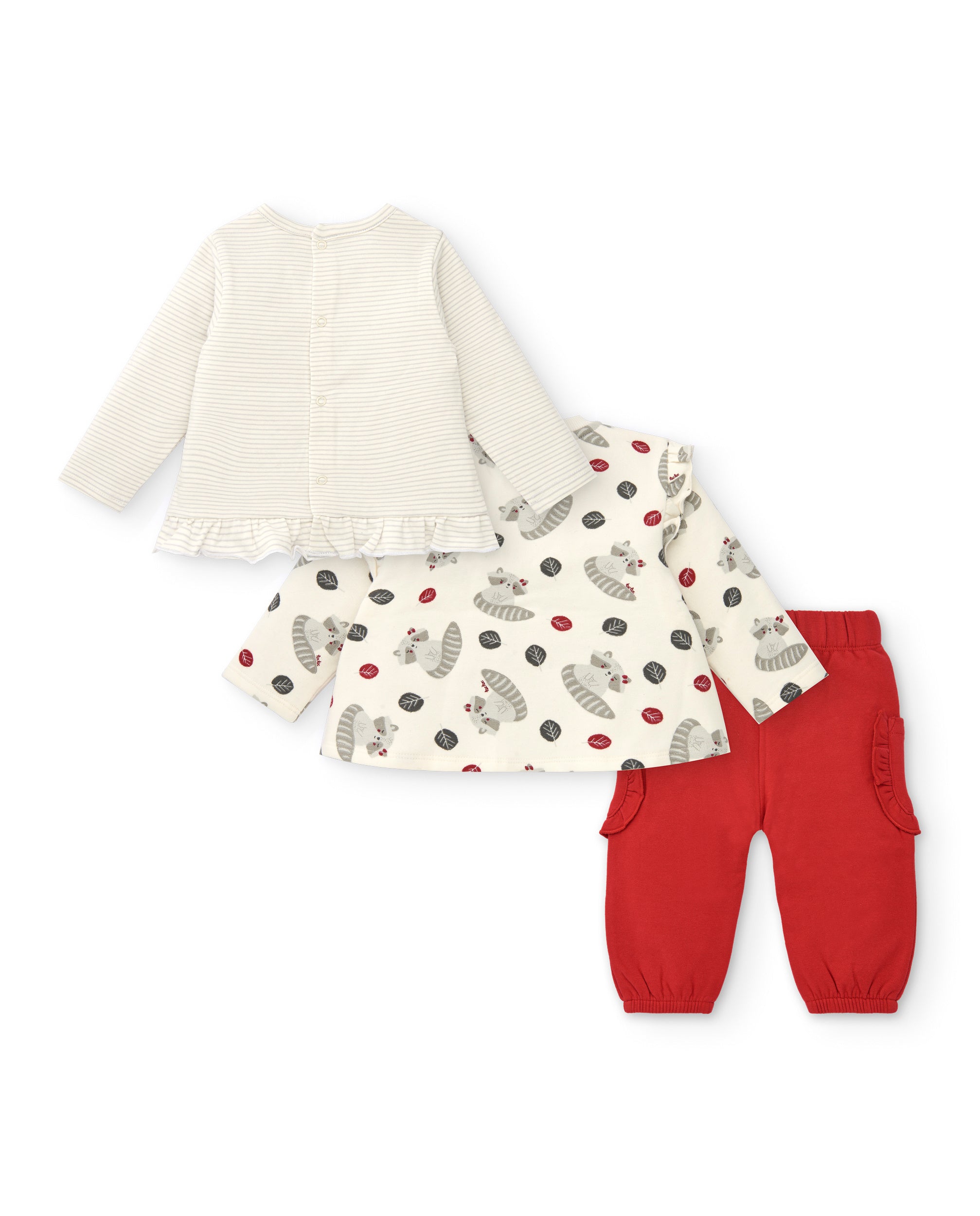 Conjunto para niña con estampado de mapaches colección Sweet