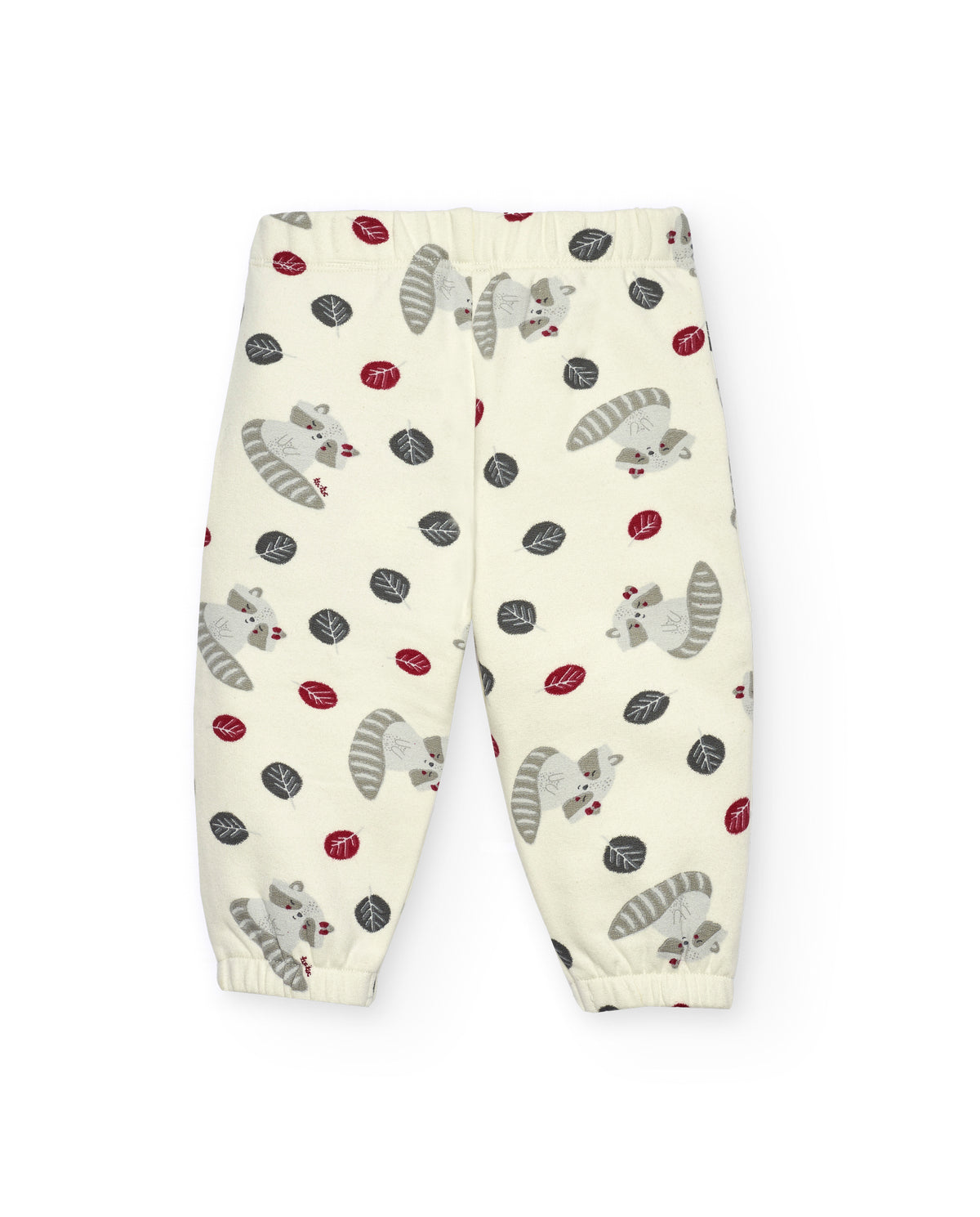 Conjunto para niña en rojo con estampado de mapaches colección