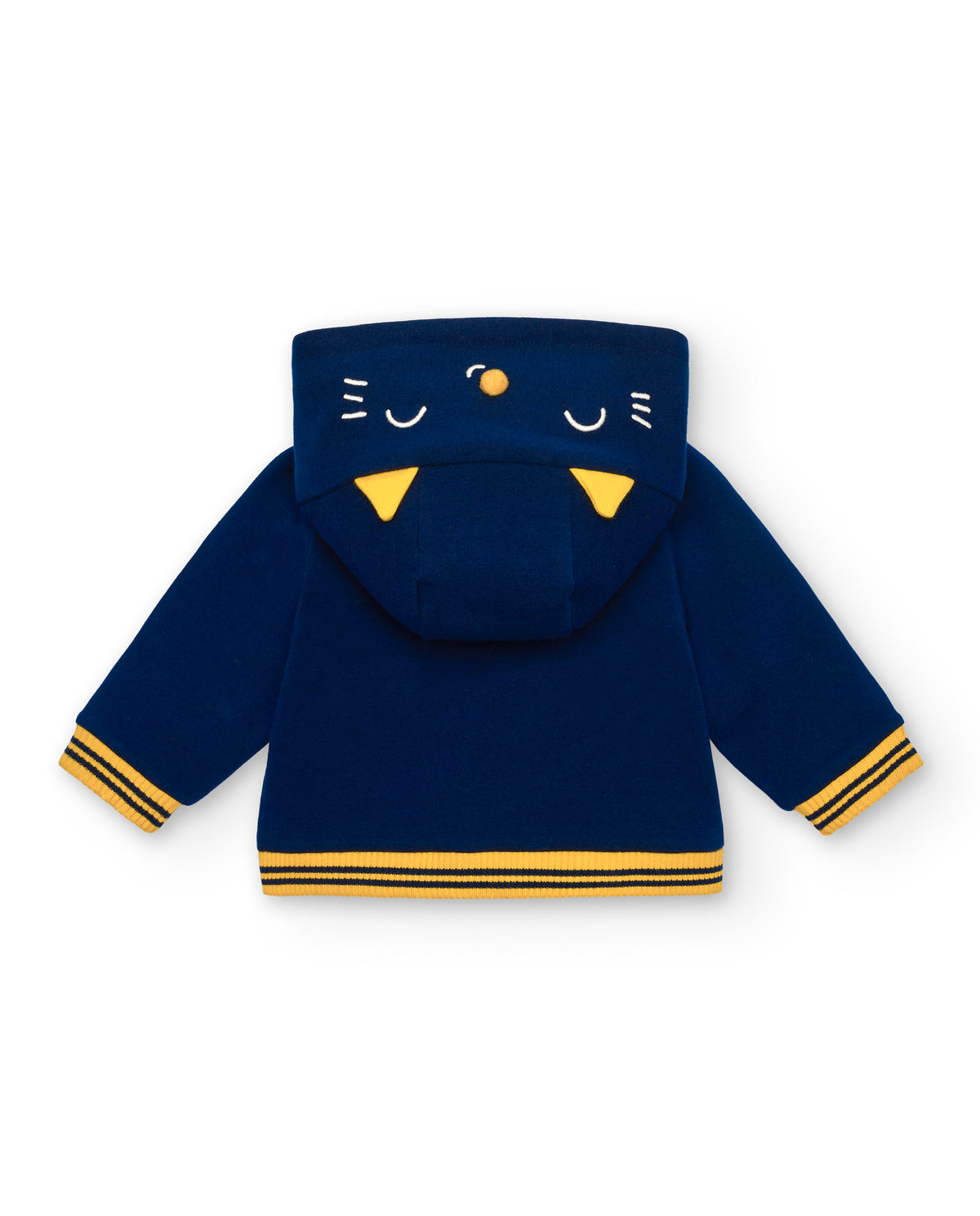 Conjunto de tres piezas para niño en azul marino con capucha y