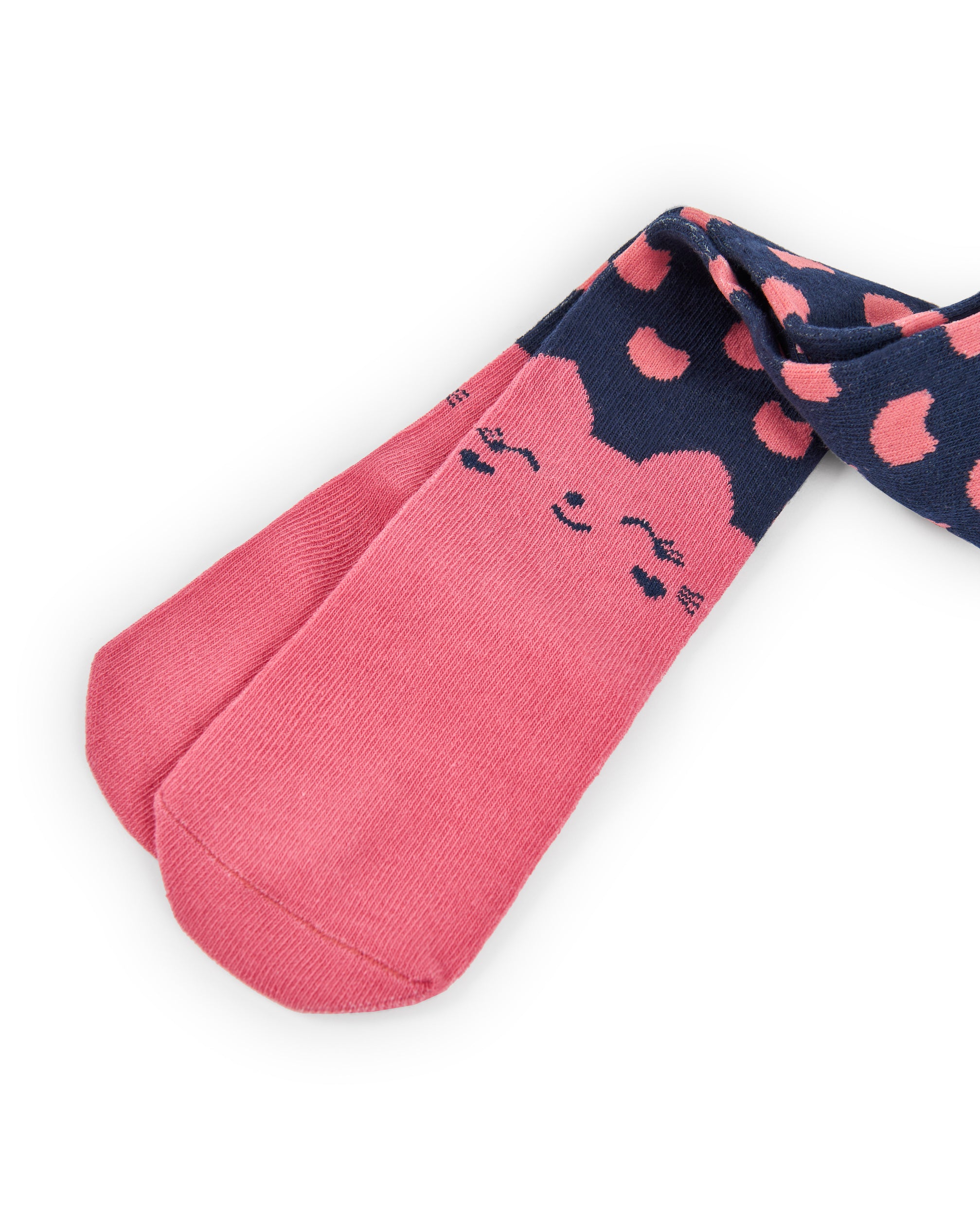 Leotardos para niña en azul marino con diseño de gatitos en