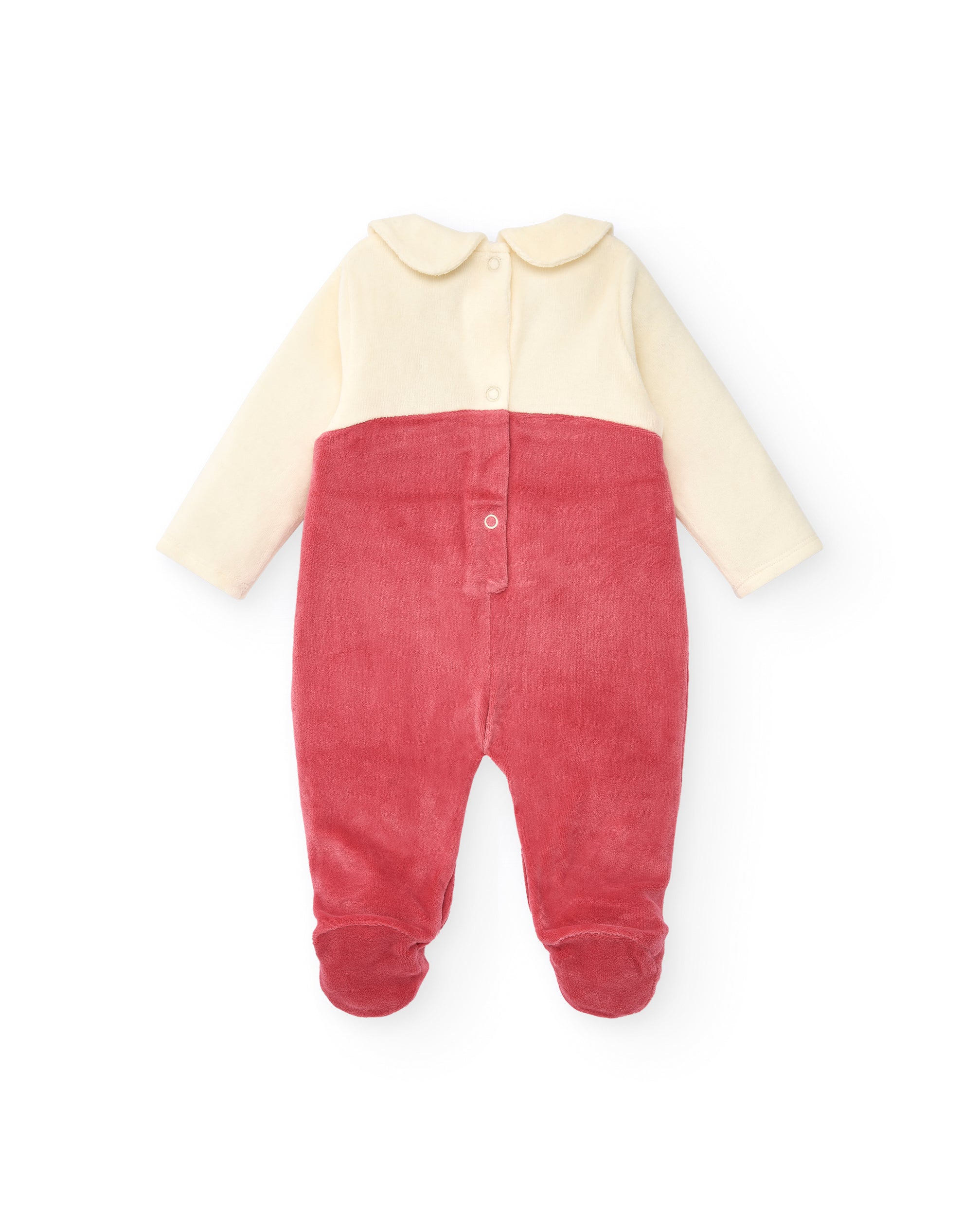 Pelele para niña en rosa con diseño de gatito bordado colección