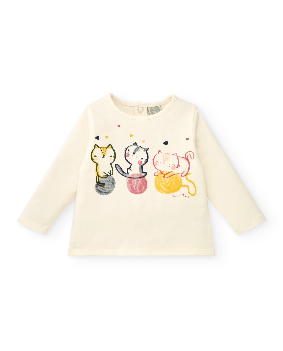 Conjunto para niña en rosa con chaqueta estampada de gatitos