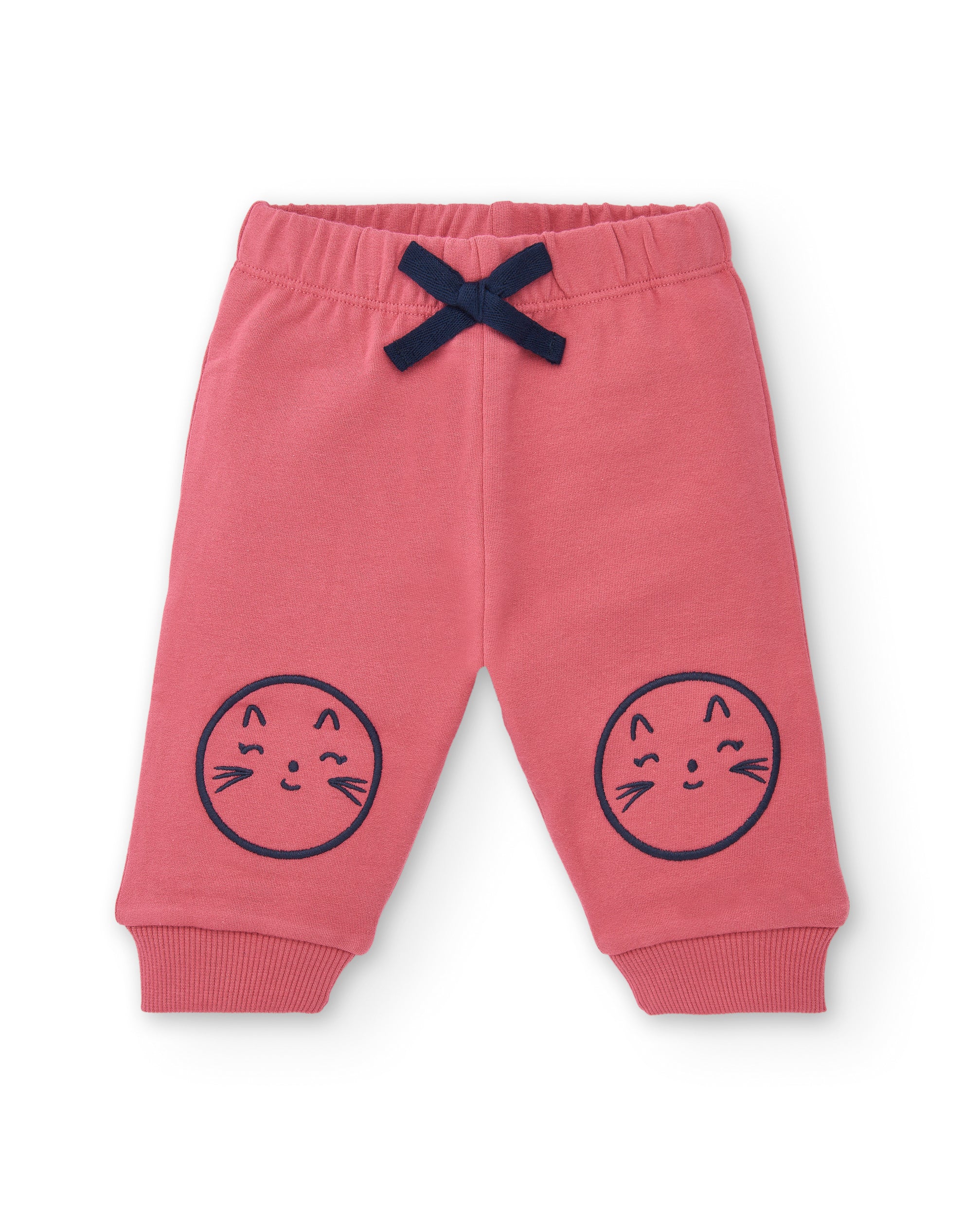Conjunto para niña en rosa con chaqueta estampada de gatitos