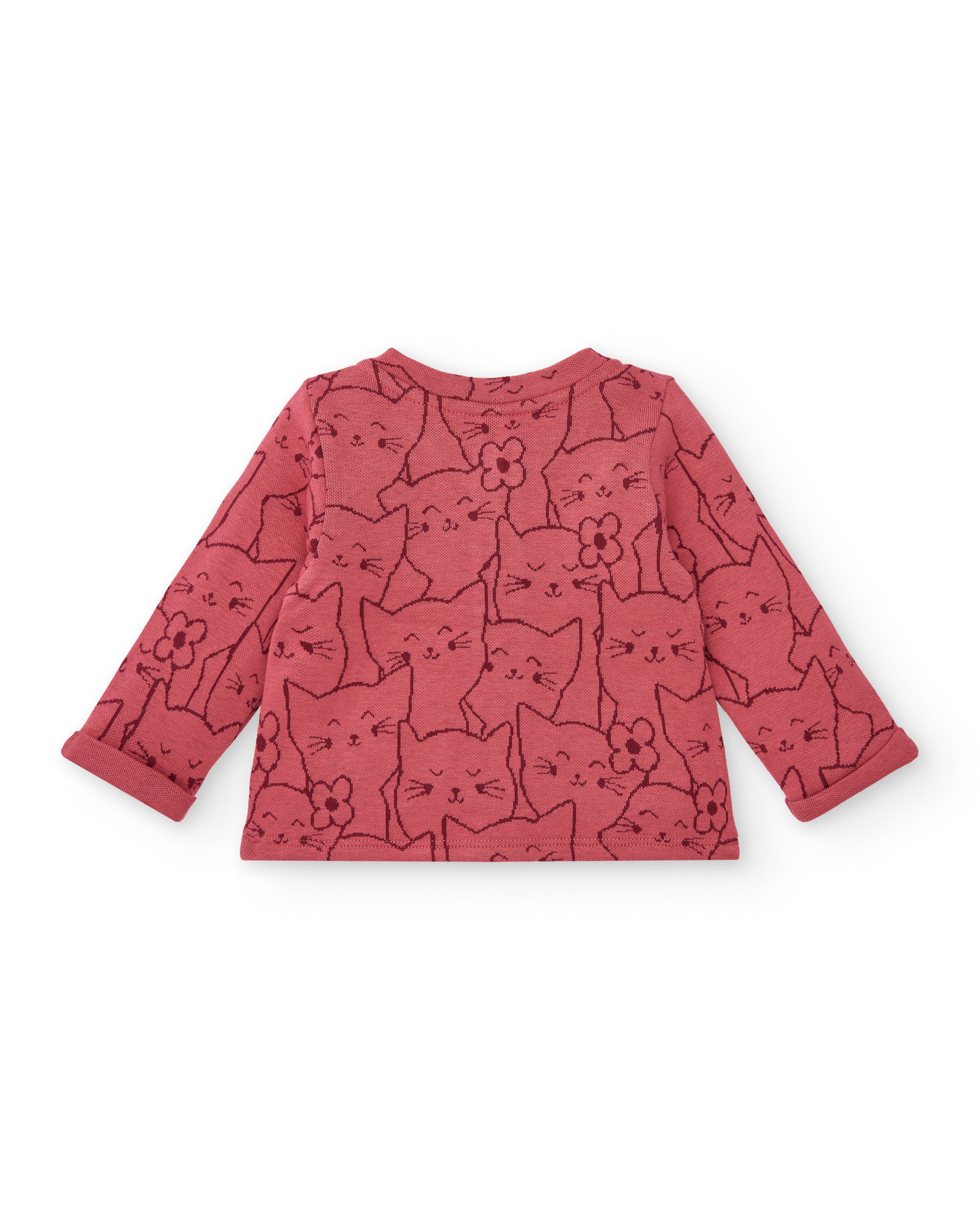 Chaqueta para niña en color rosa con estampado de gatitos