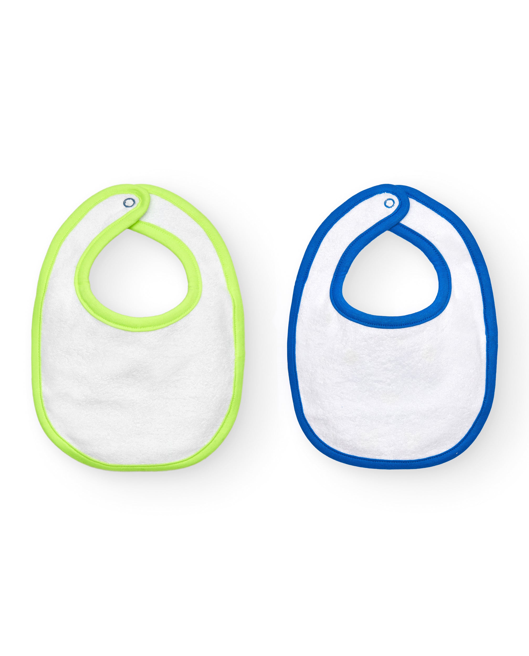 Pack de 2 baberos para niño en azul y beige con estampado de