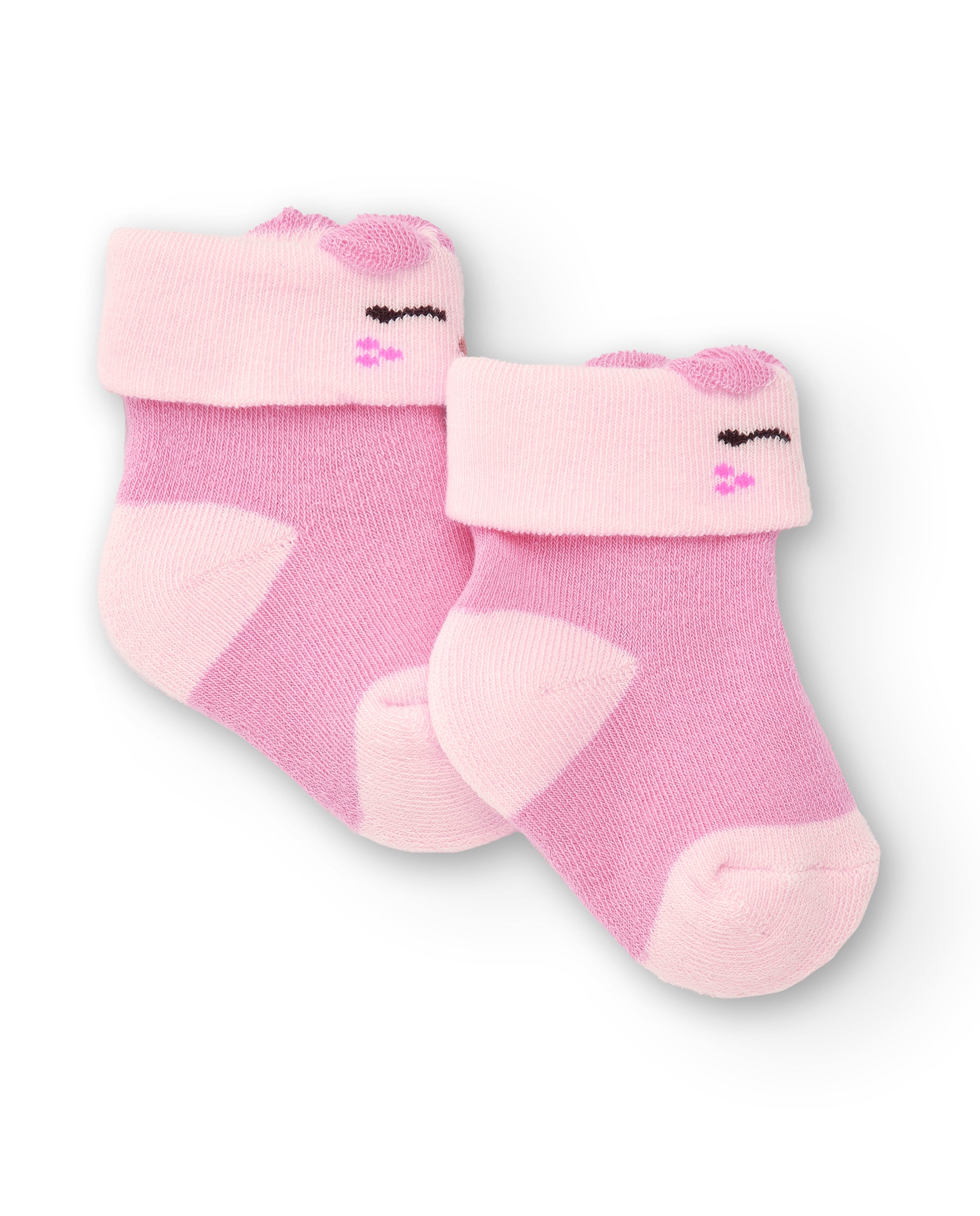 Calcetines para niña en rosa con detalle en 3D colección