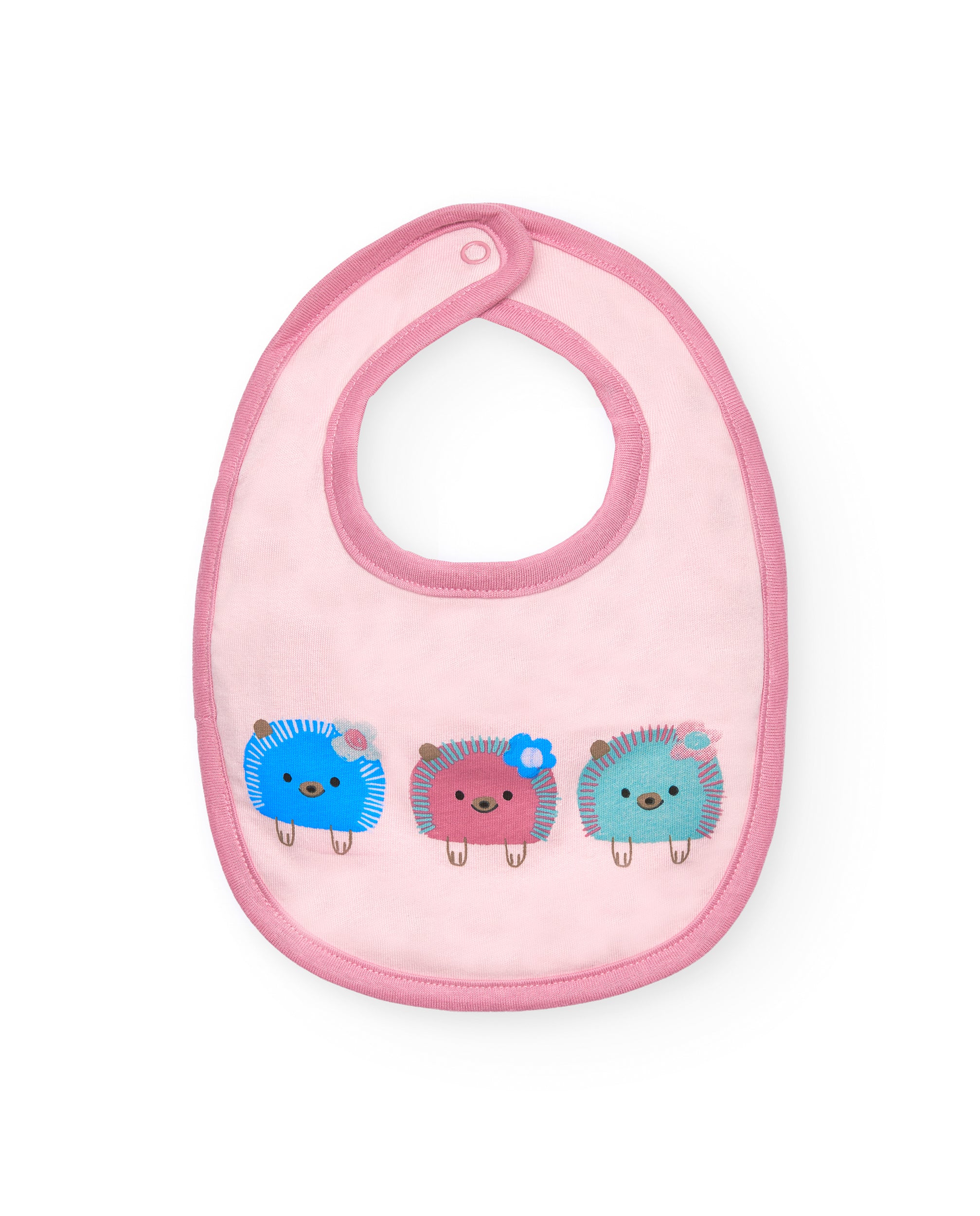 Pack de 2 baberos para niña en rosa con estampado de erizos
