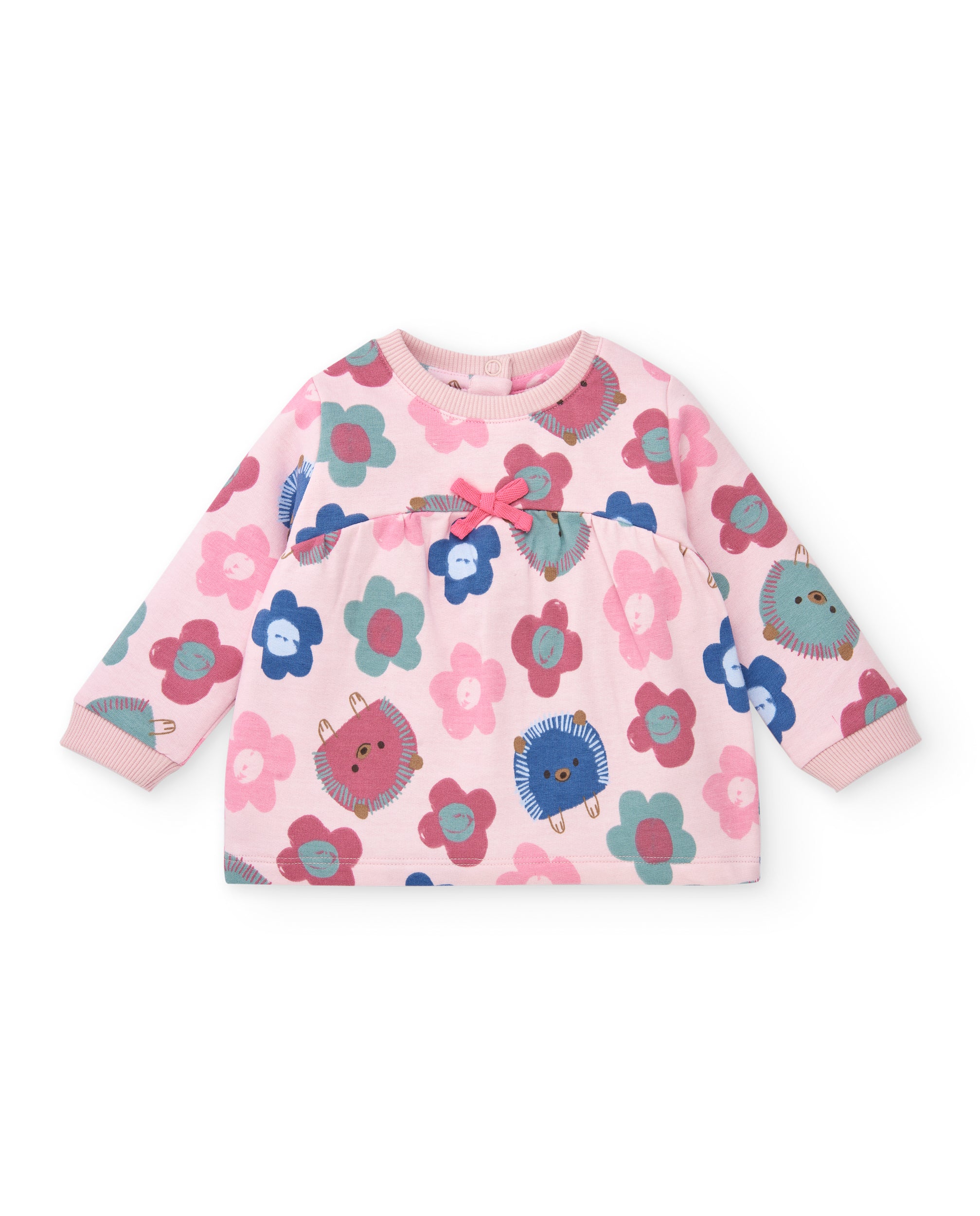 Conjunto de camiseta y leggings para niña en rosa con estampado