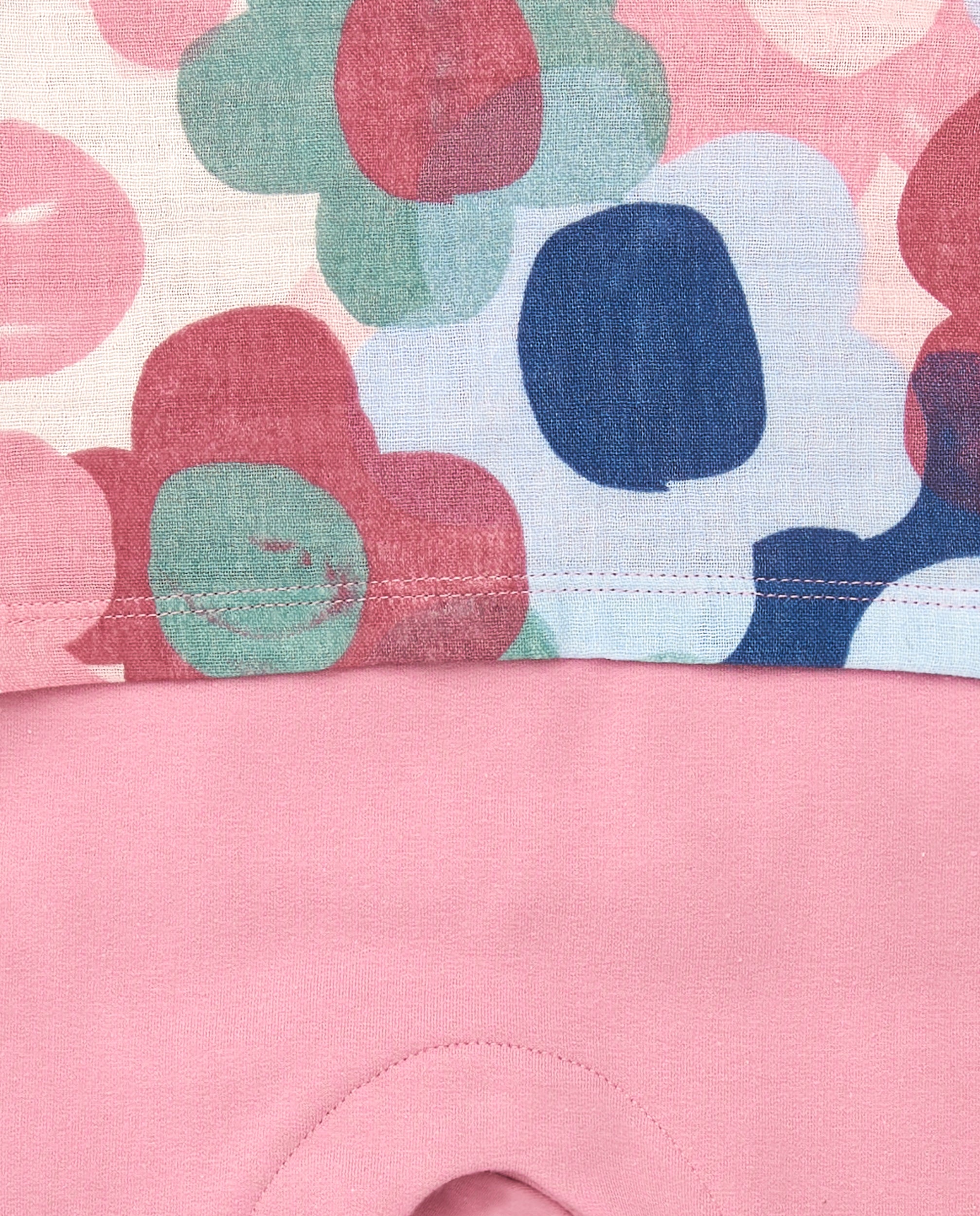 Pelele para niña en rosa con estampado floral colección