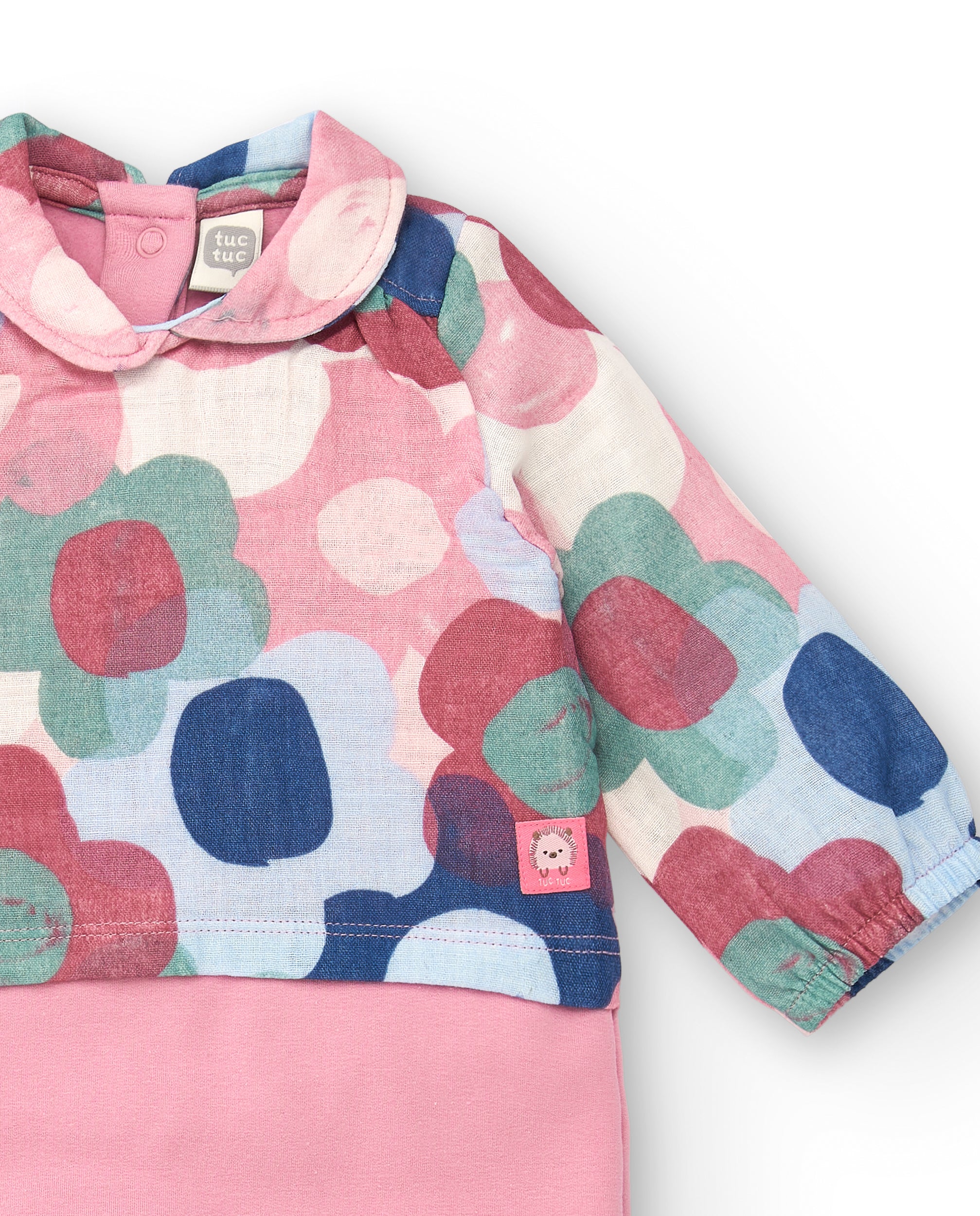 Pelele para niña en rosa con estampado floral colección