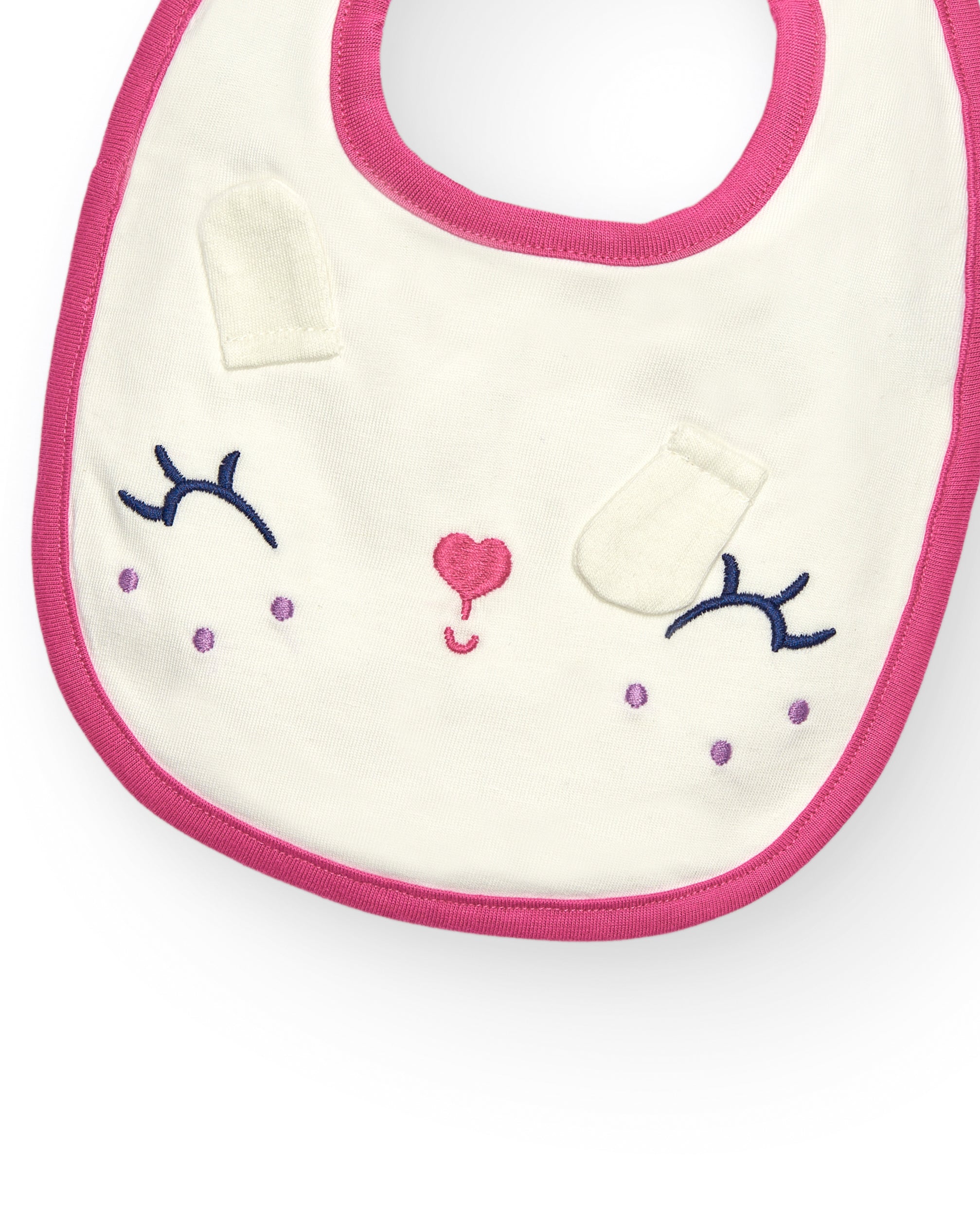 Pack de baberos para niña en rosa y blanco con diseño de