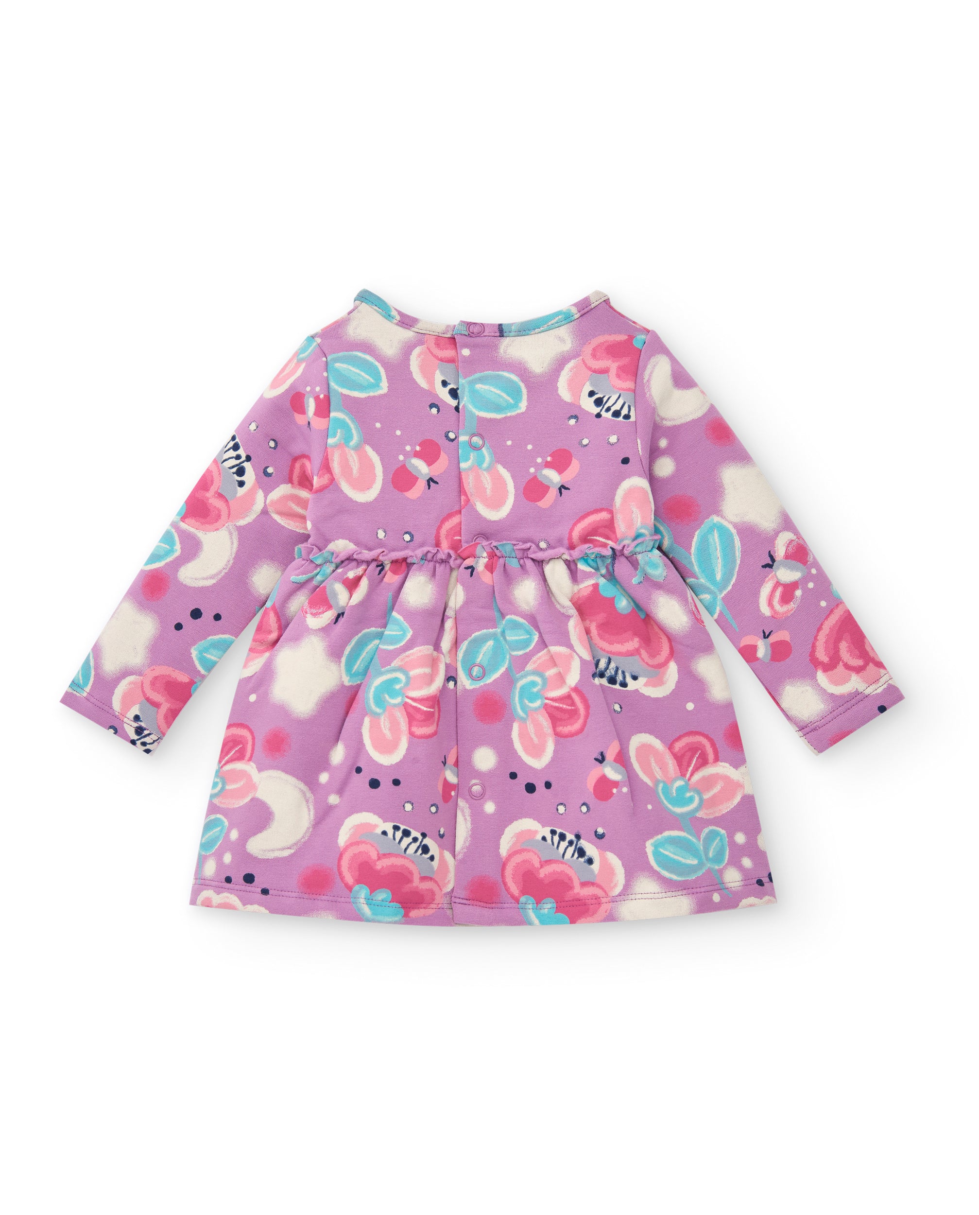 Vestido para niña en lila con estampado floral colección