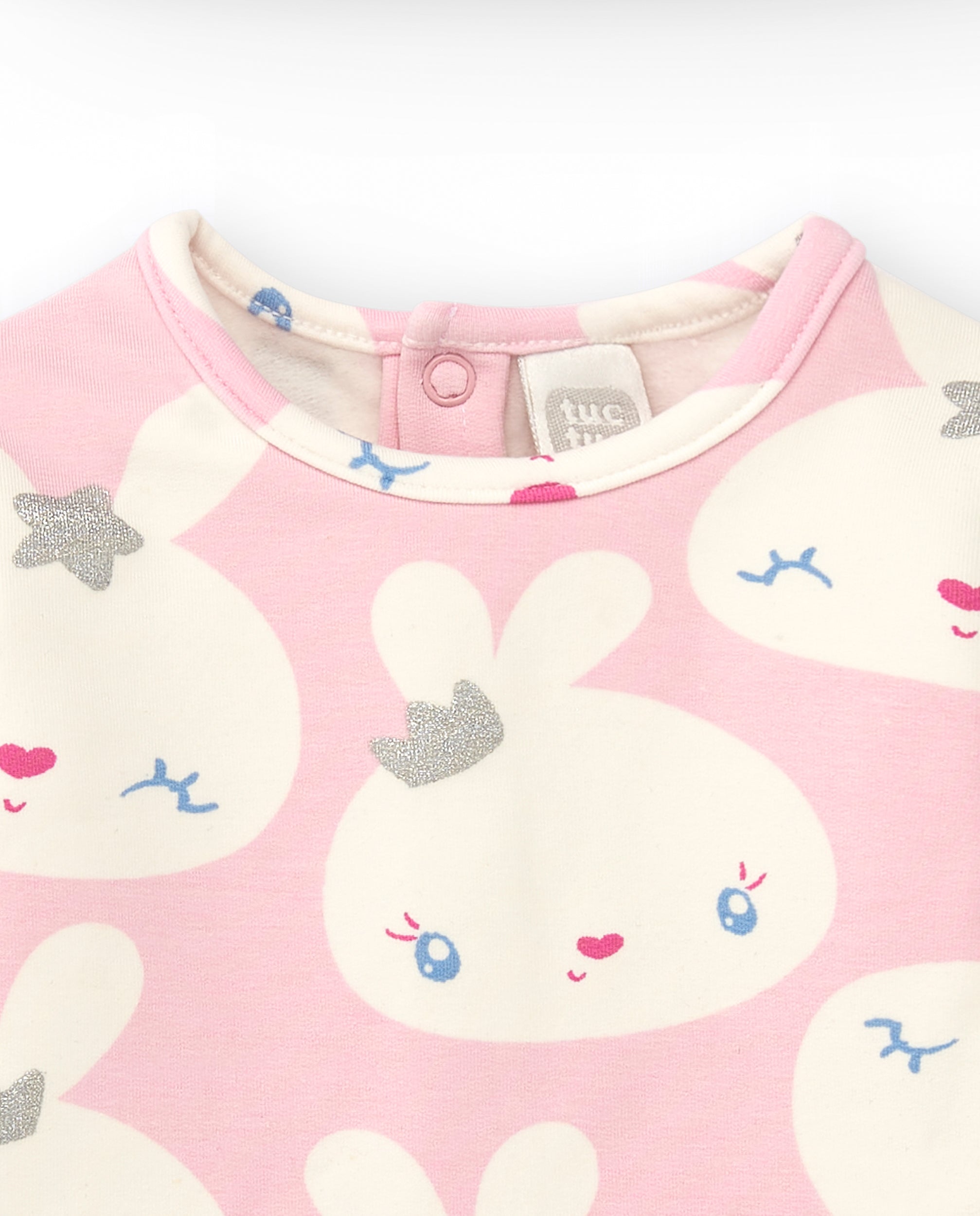 Vestido para niña en rosa con diadema de orejas y estampado de