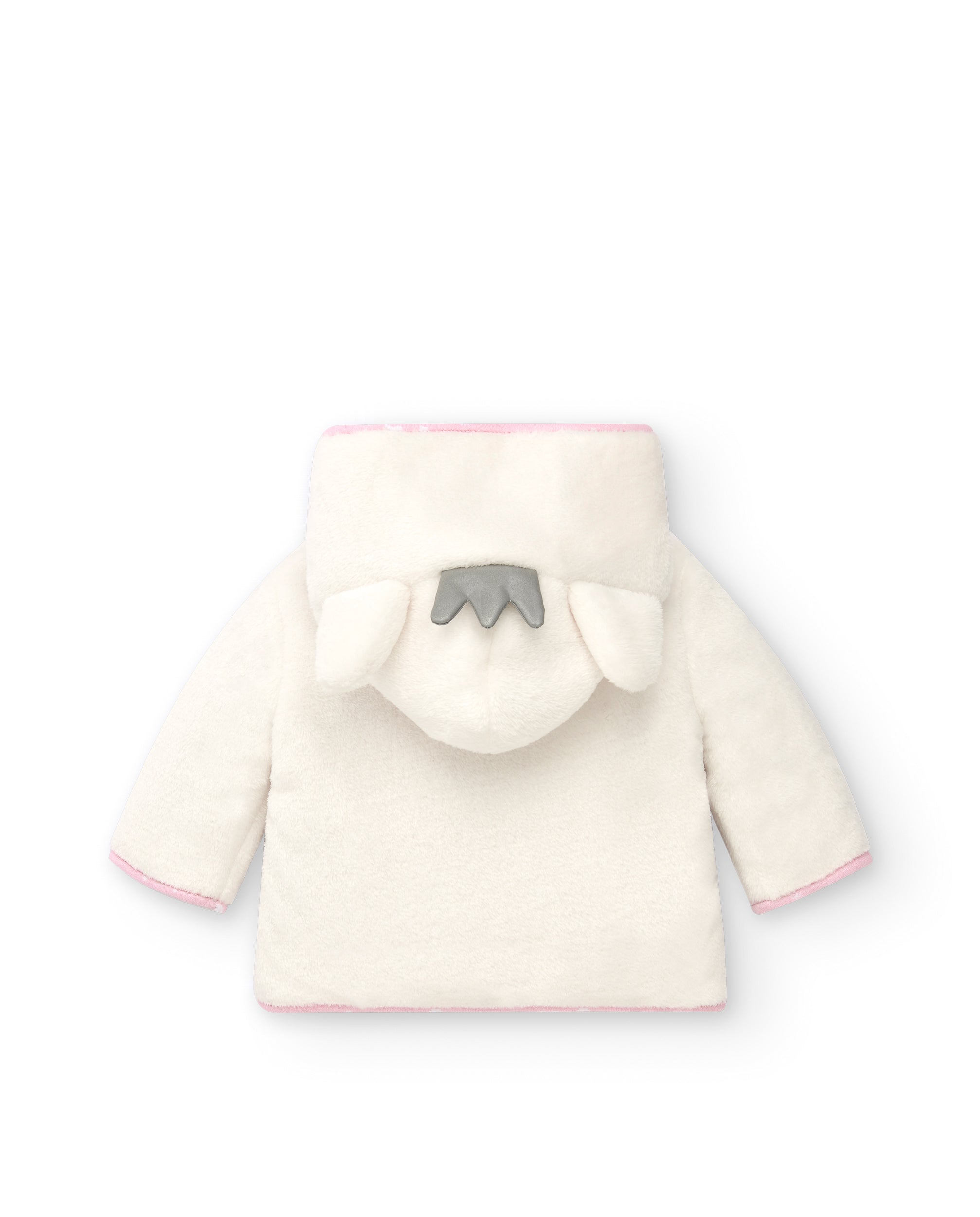 Chaqueta para niña en blanco con corona plateada colección
