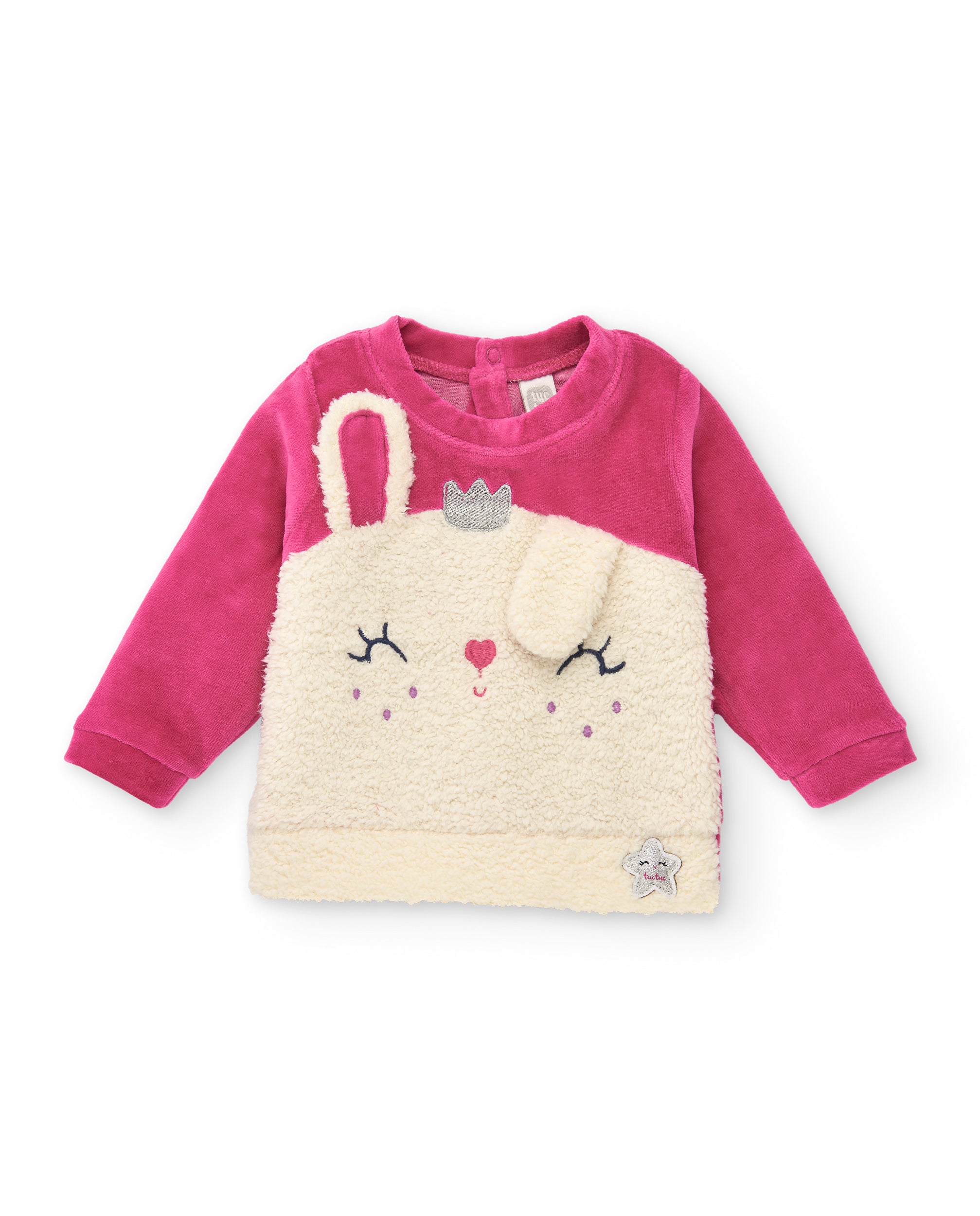 Conjunto para niña en fucsia con aplique de conejito colección