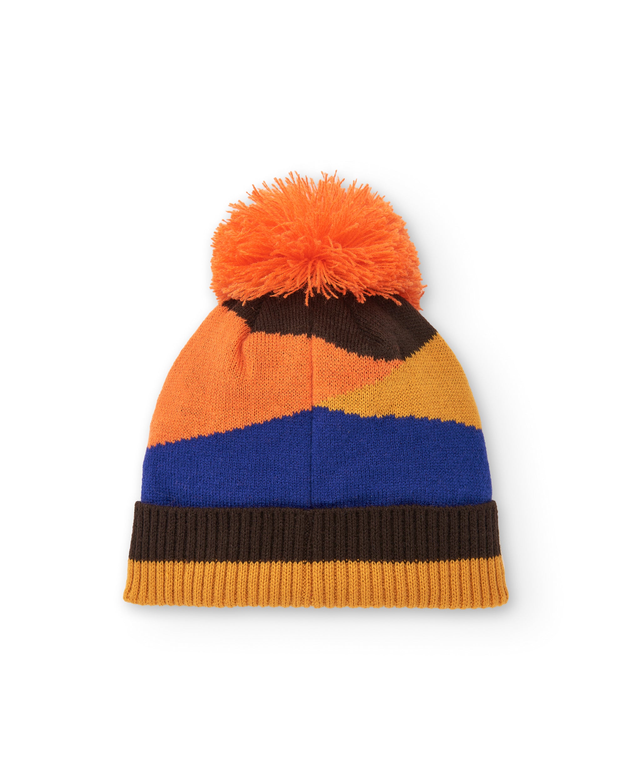 Gorro niño en naranja con pompón colección Super Natural