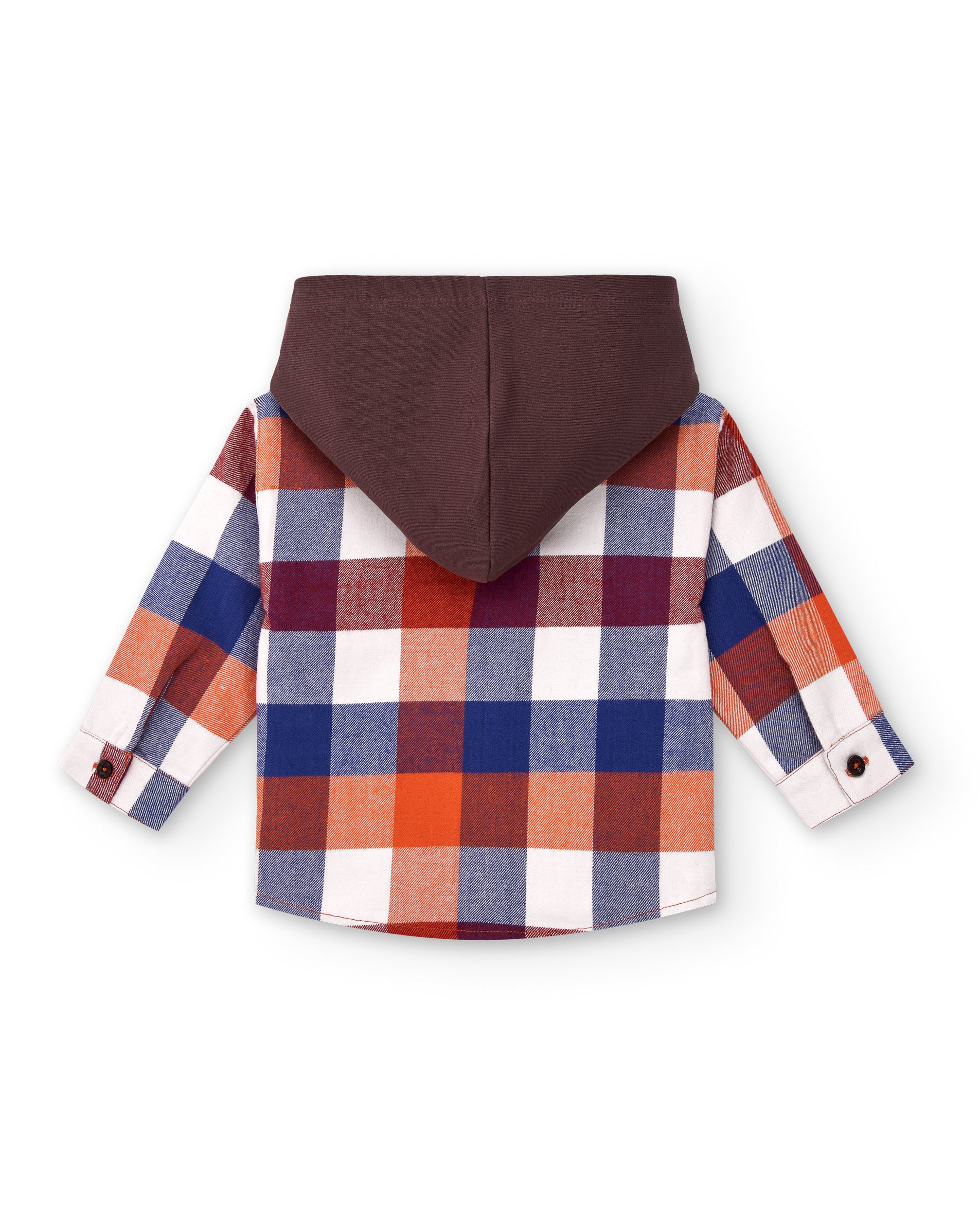 Camisa de cuadros con capucha para niño en colores vibrantes
